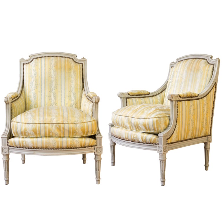 Pair Of French Louis Xvi Style Armchairs For Sale At 1stdibs