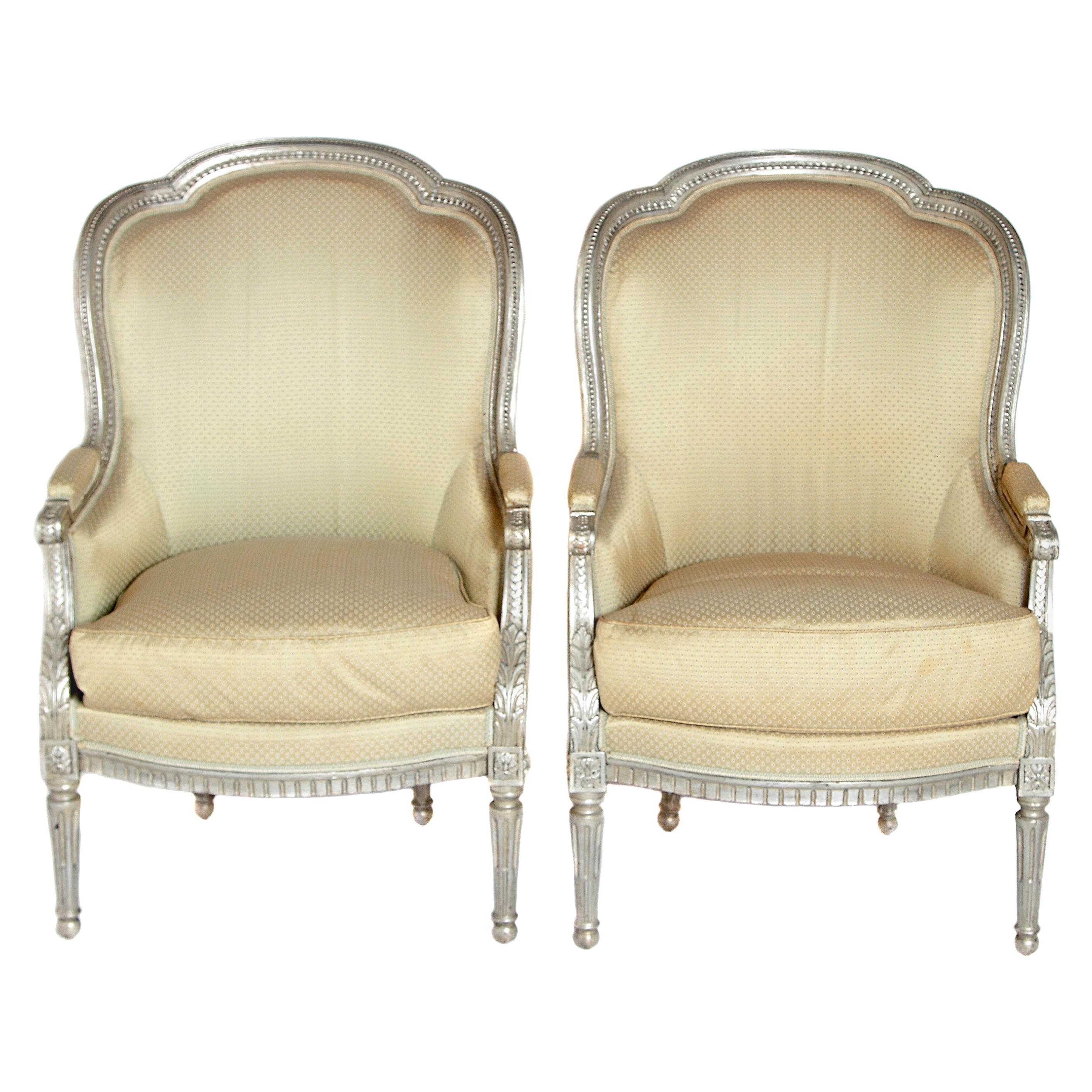 Pair of French Louis XVI Style Bergères