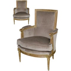  Pair of French Louis XVI Style Bergeres