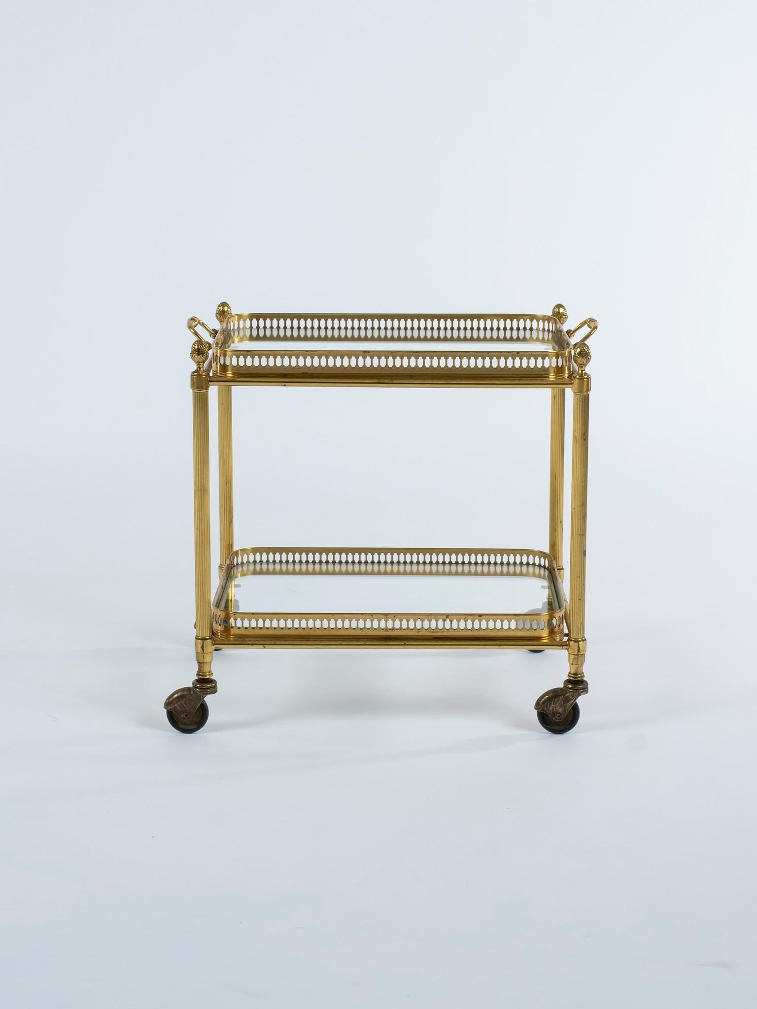 Pair of French Louis XVI Style Brass Tables 1