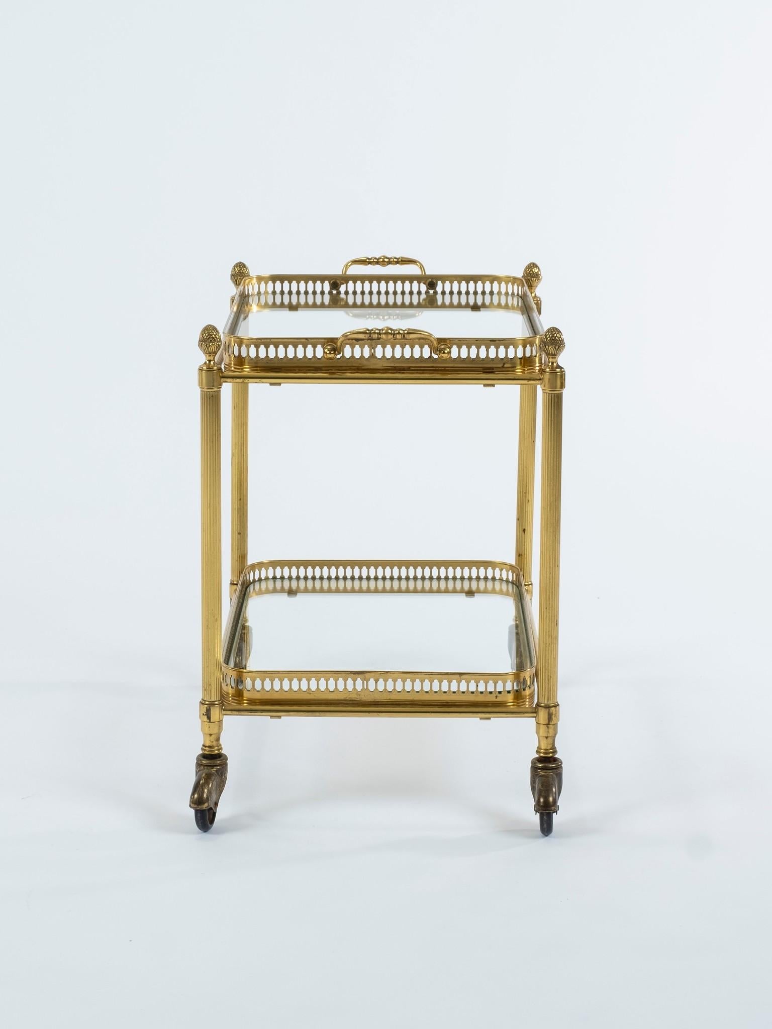 Pair of French Louis XVI Style Brass Tables 2