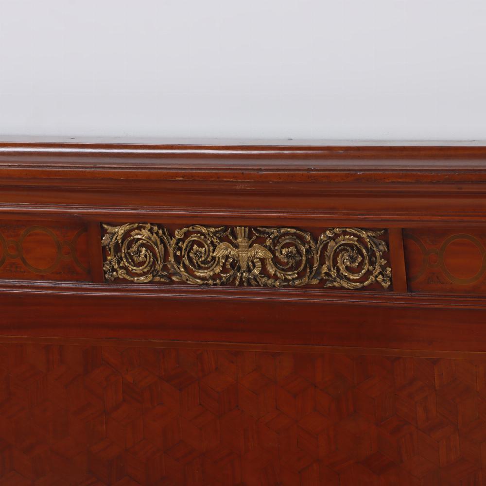 Pair of French Louis XVI style bronze mounted twin beds C 1920. In Good Condition For Sale In Philadelphia, PA