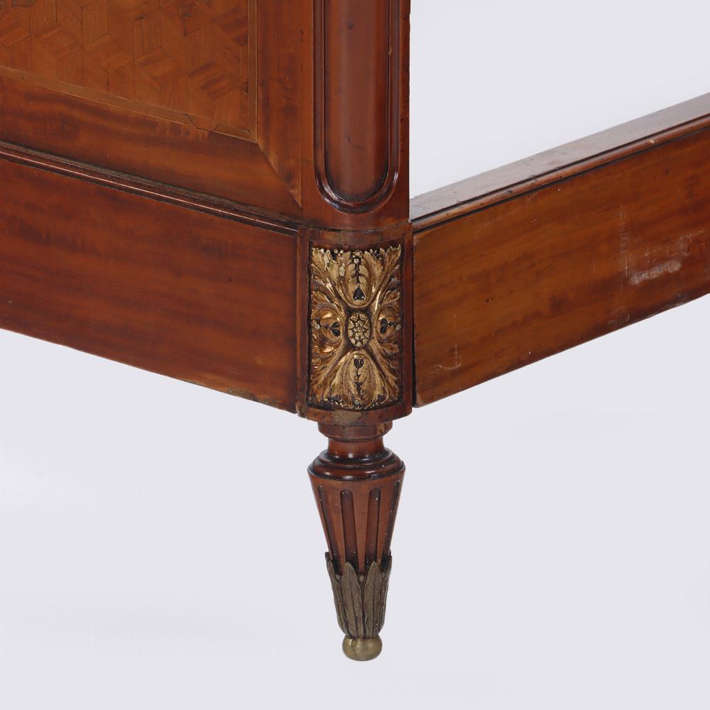 Bronze Pair of French Louis XVI style bronze mounted twin beds C 1920. For Sale