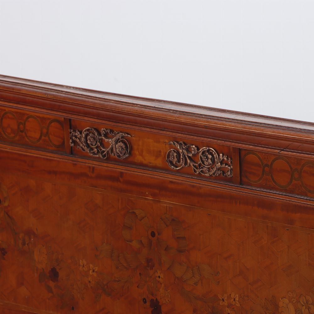 Pair of French Louis XVI style bronze mounted twin beds C 1920. For Sale 2