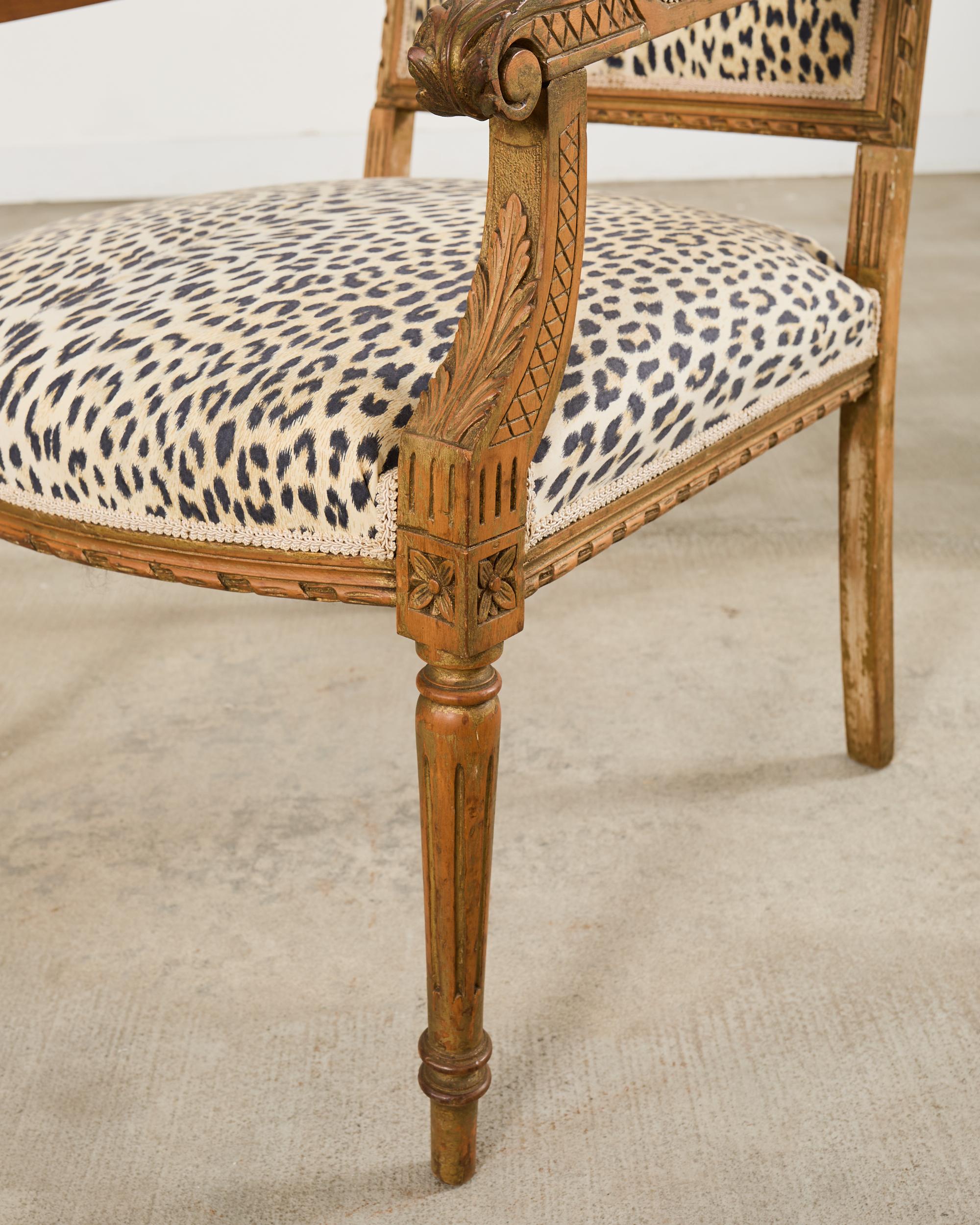 Pair of French Louis XVI Style Carved Beech Armchairs en vente 7