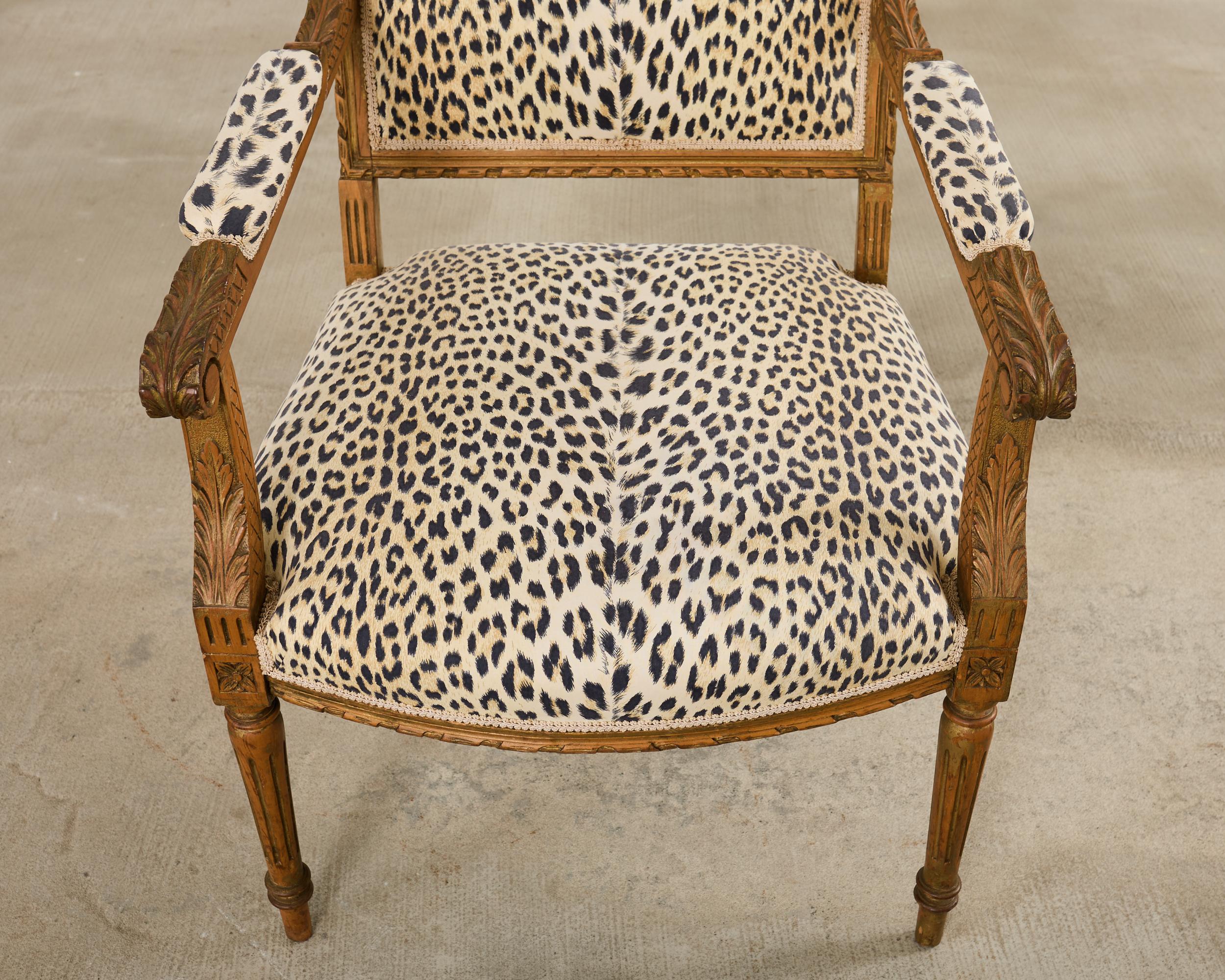 Pair of French Louis XVI Style Carved Beech Armchairs en vente 11