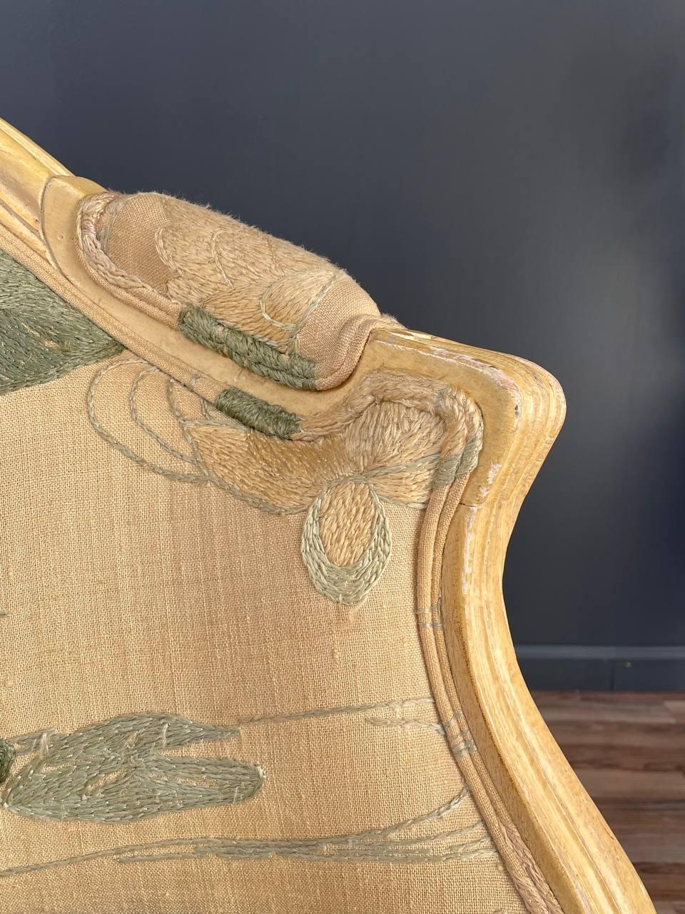 Pair of French Louis XVI Style Carved Chairs with an Antiqued Paint Finish For Sale 2