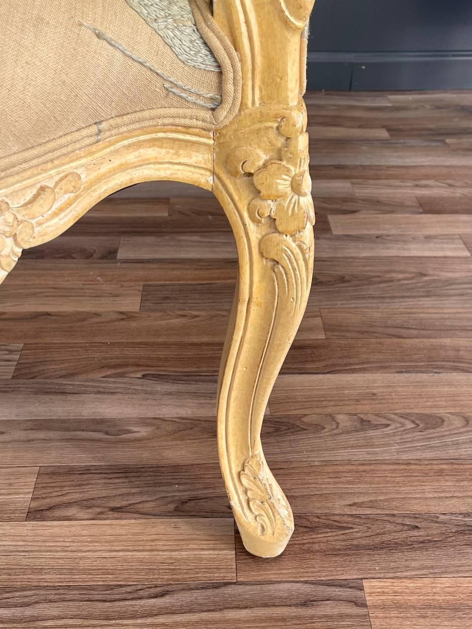 Pair of French Louis XVI Style Carved Chairs with an Antiqued Paint Finish For Sale 3