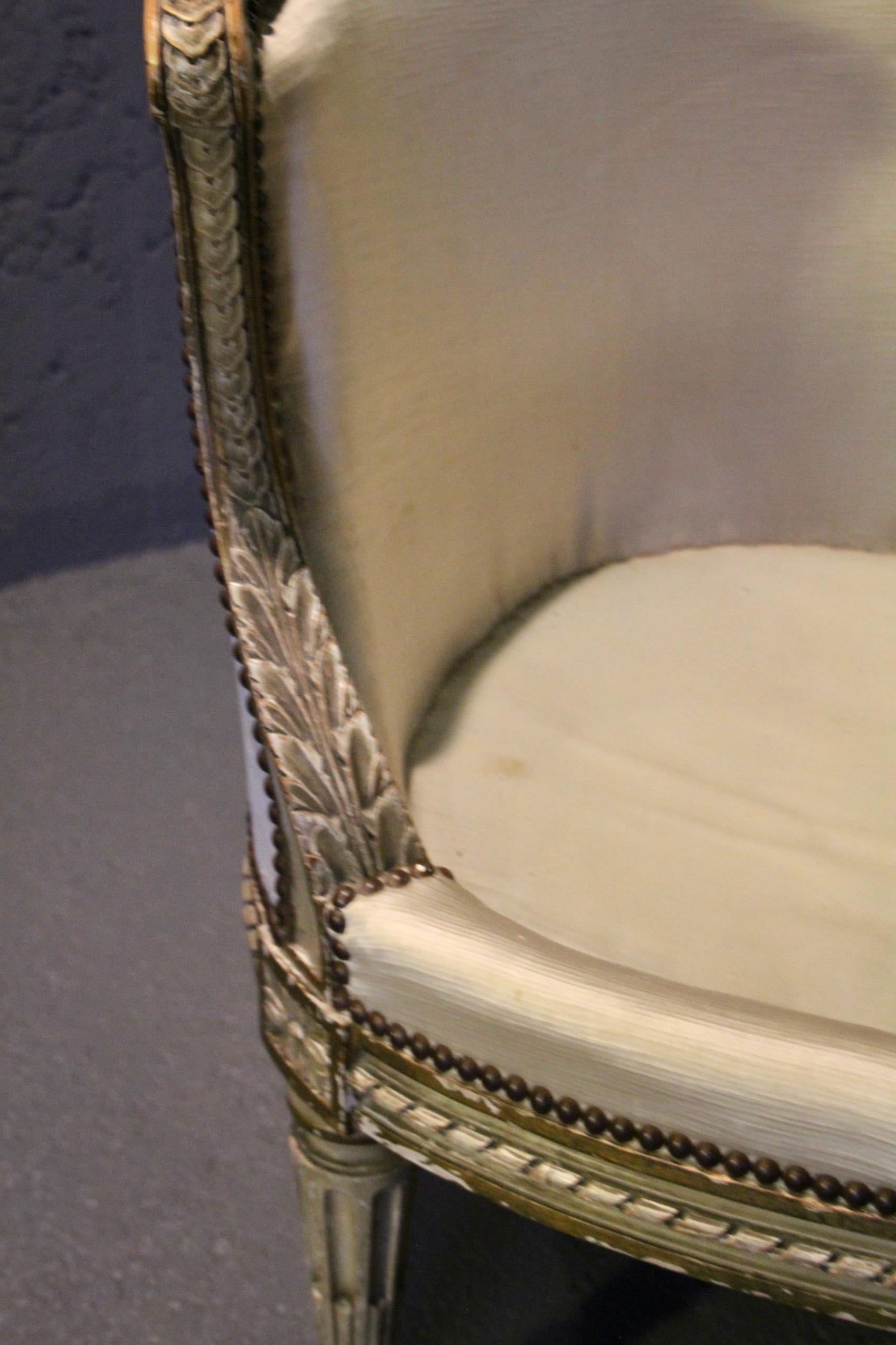 Pair of French Louis XVI Style Chauffeuse For Sale 6