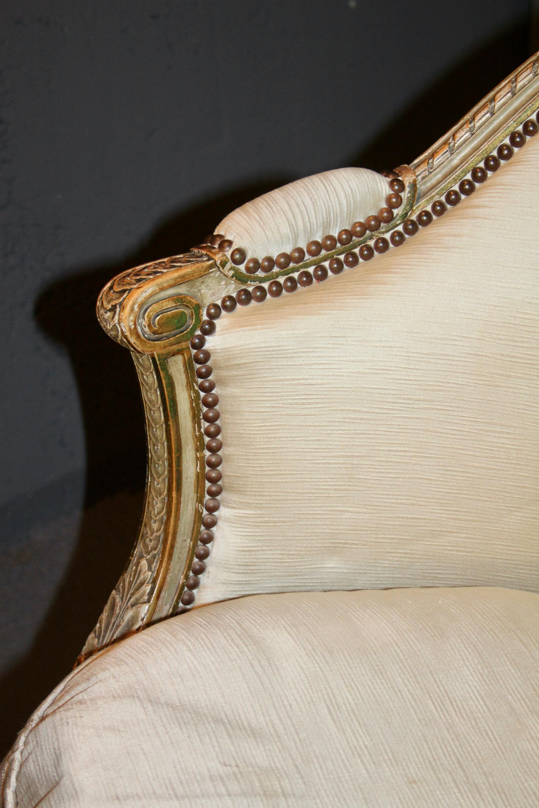 19th Century Pair of French Louis XVI Style Chauffeuse For Sale