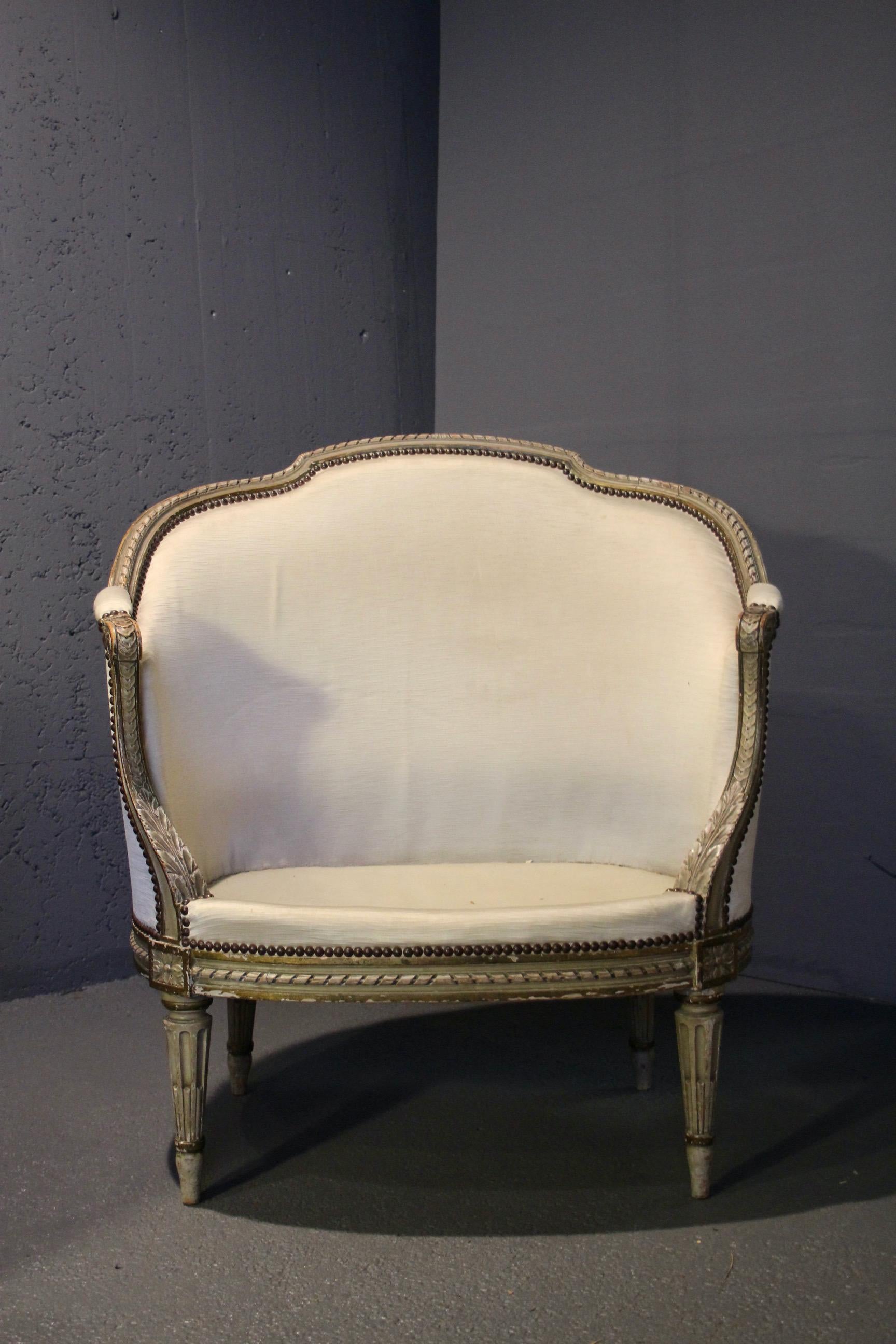 Pair of French Louis XVI Style Chauffeuse For Sale 4