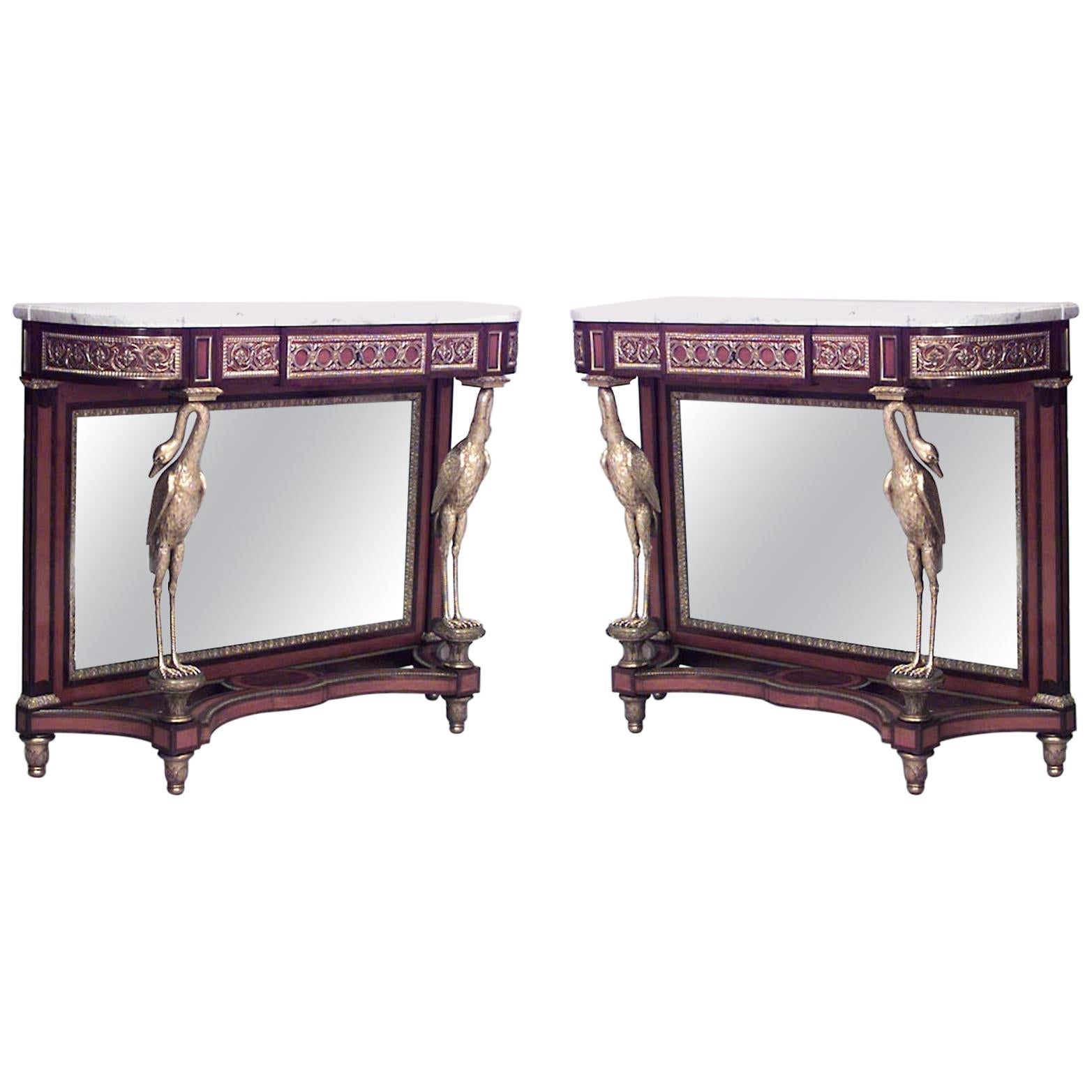 Pair of French Louis XVI Style Console Tables