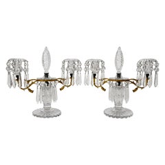 Pair of French Louis XVI Style Cut-Crystal and Gilt-Metal Candelabra, Circa 1880