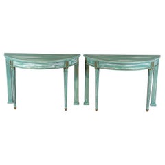 Coppia di console Demilune francesi in stile Luigi XVI