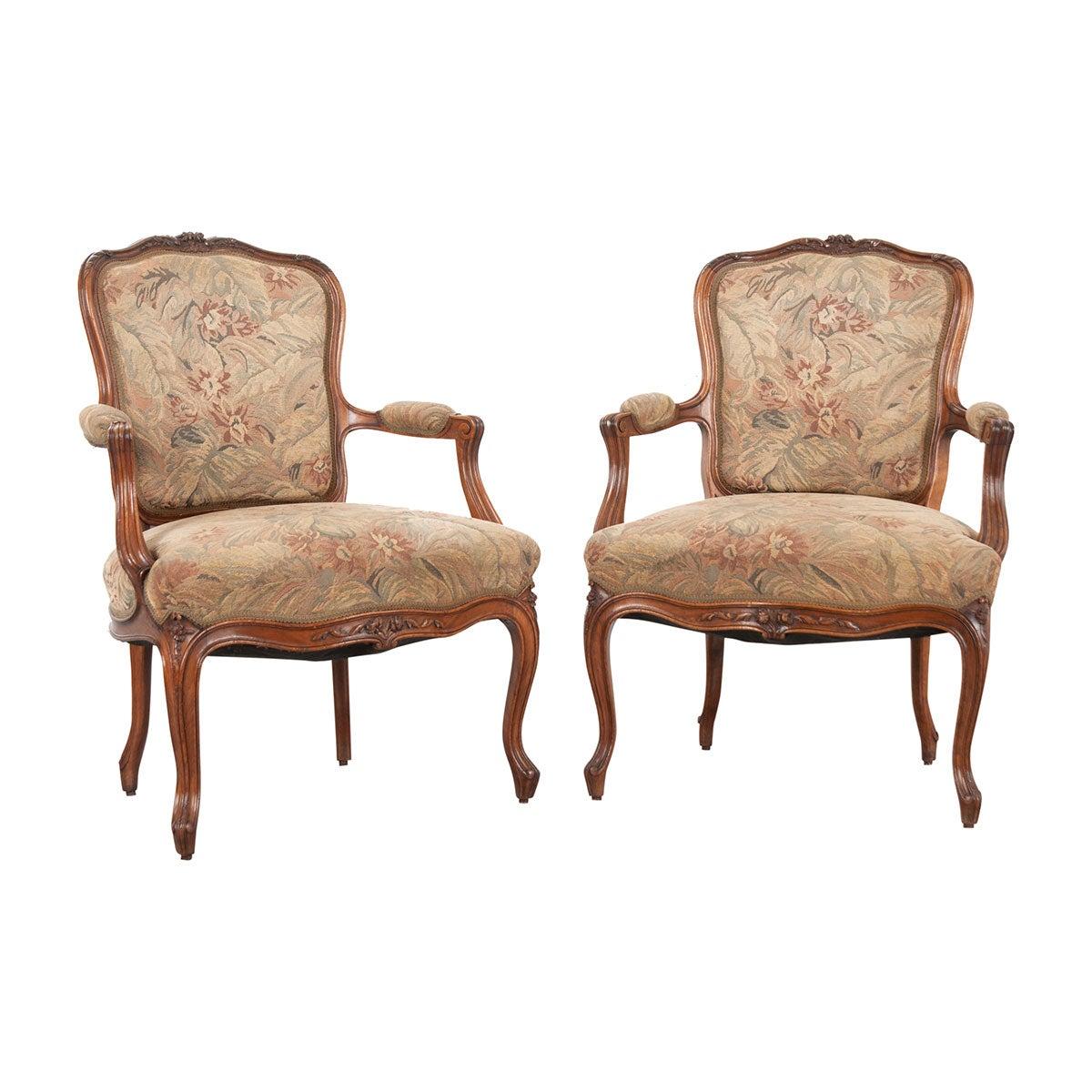 Pair of French Louis XVI-Style Fauteuils