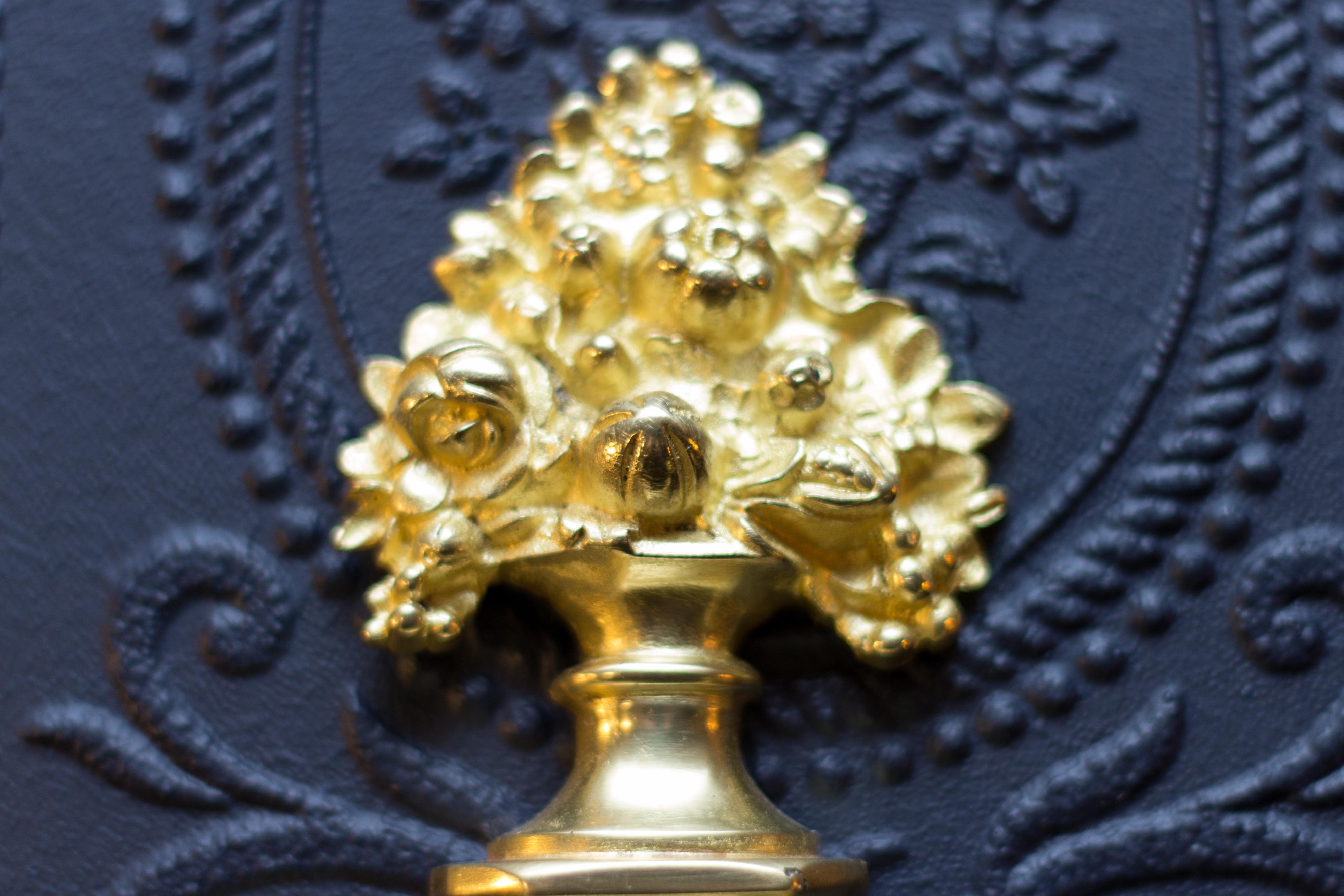 Pair of French Louis XVI Style Two-Light Gilt Bronze Sconces (Vergoldet)