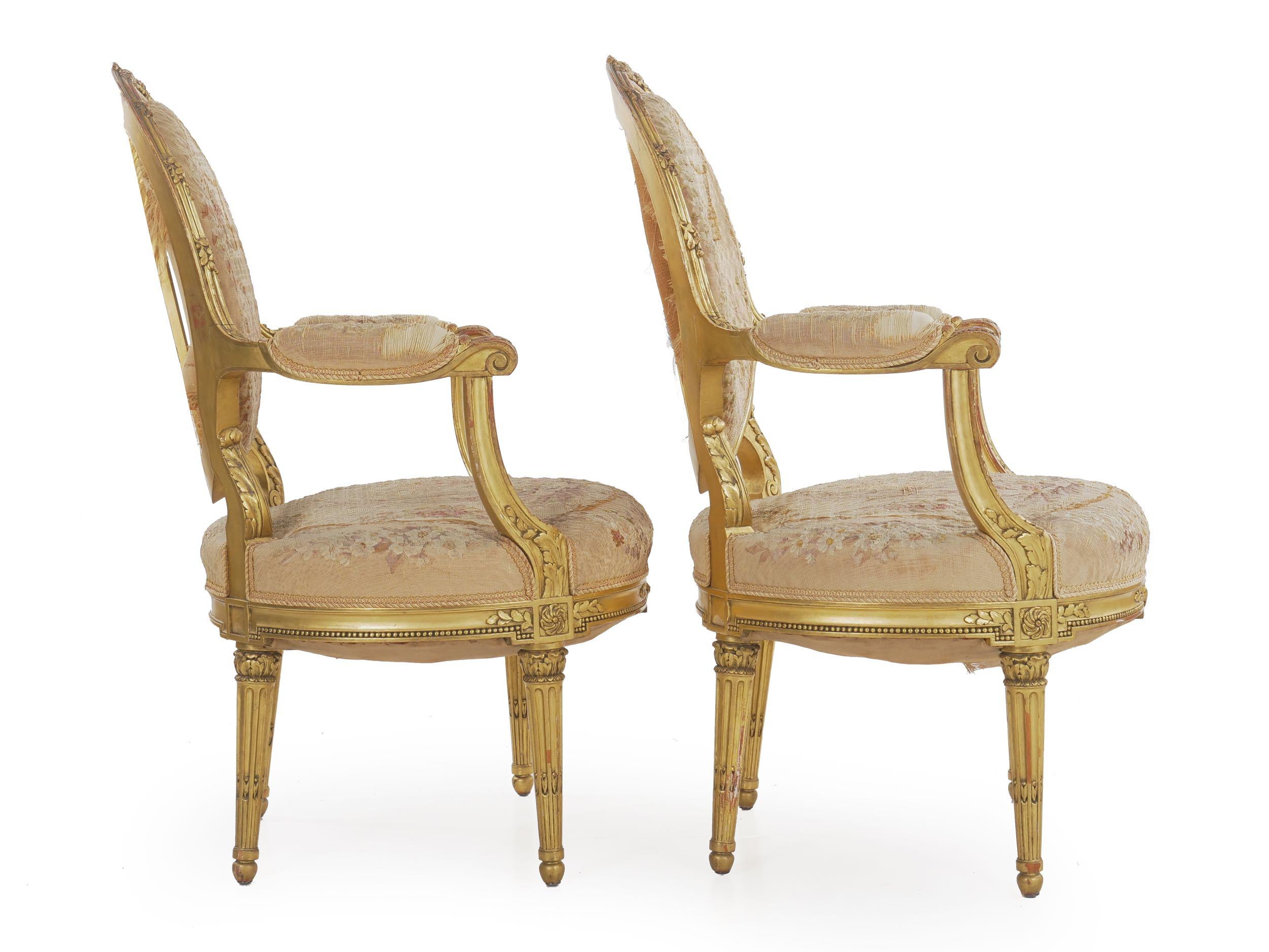 pair antique armchairs
