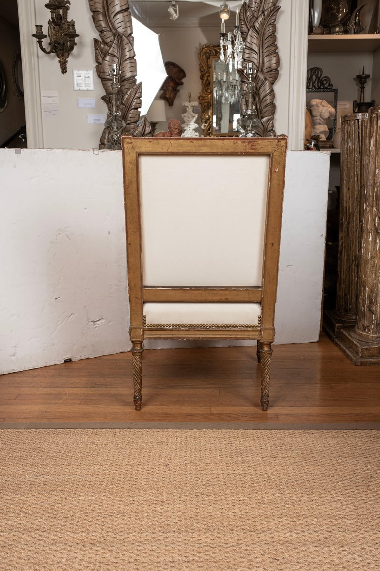 Pair of French Louis XVI Style Giltwood Fauteuils or Armchairs For Sale ...