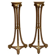 Retro Pair of French Louis XVI style  Giltwood Plant or Candle Stands