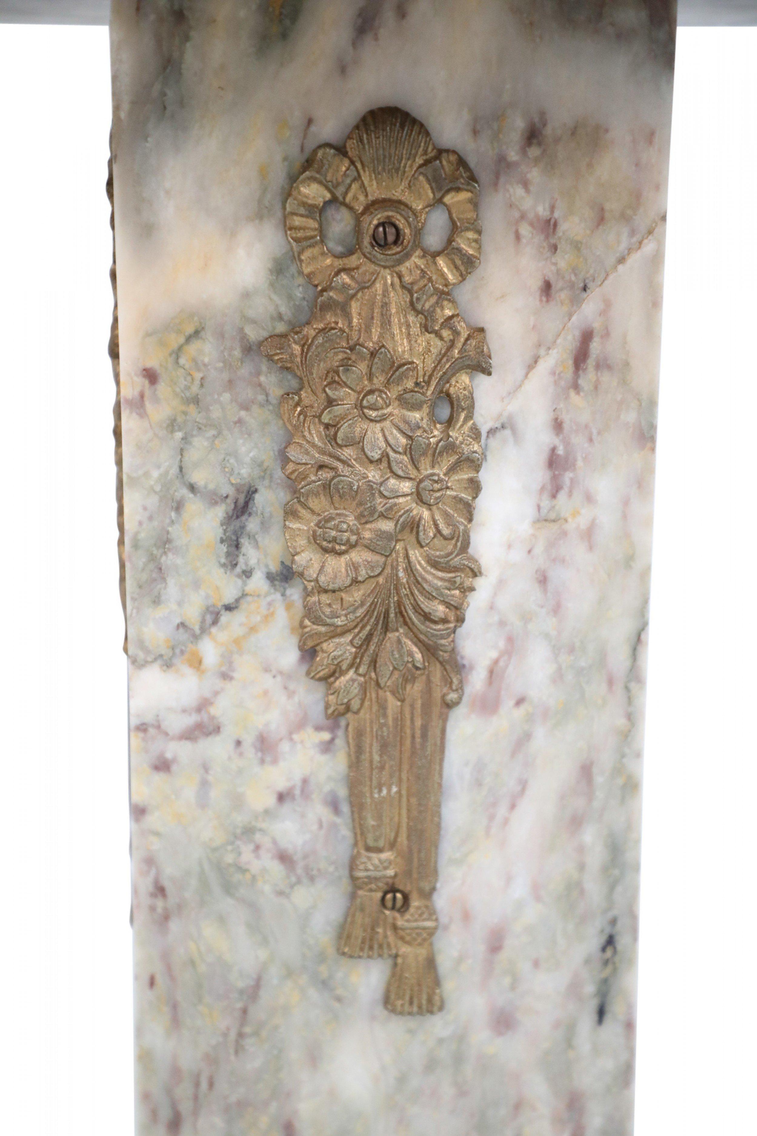 Pair of French Louis XVI Style Gray Marble and Bronze Display Pedestals For Sale 9
