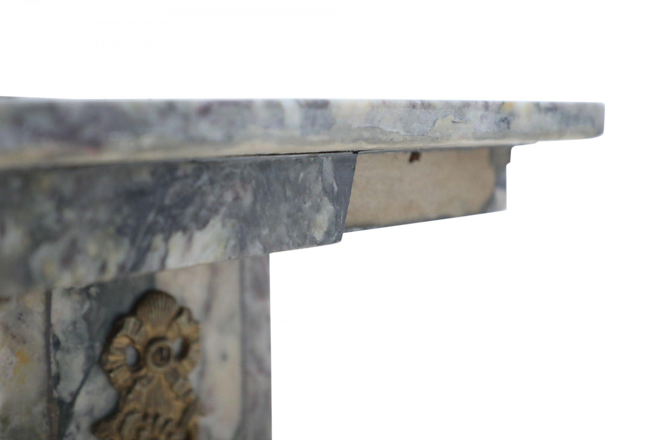 Pair of French Louis XVI Style Gray Marble and Bronze Display Pedestals In Good Condition For Sale In Queens, NY