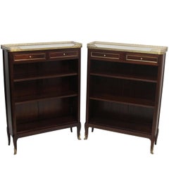 Pair of French Louis XVI Style Mahogany Bookcases