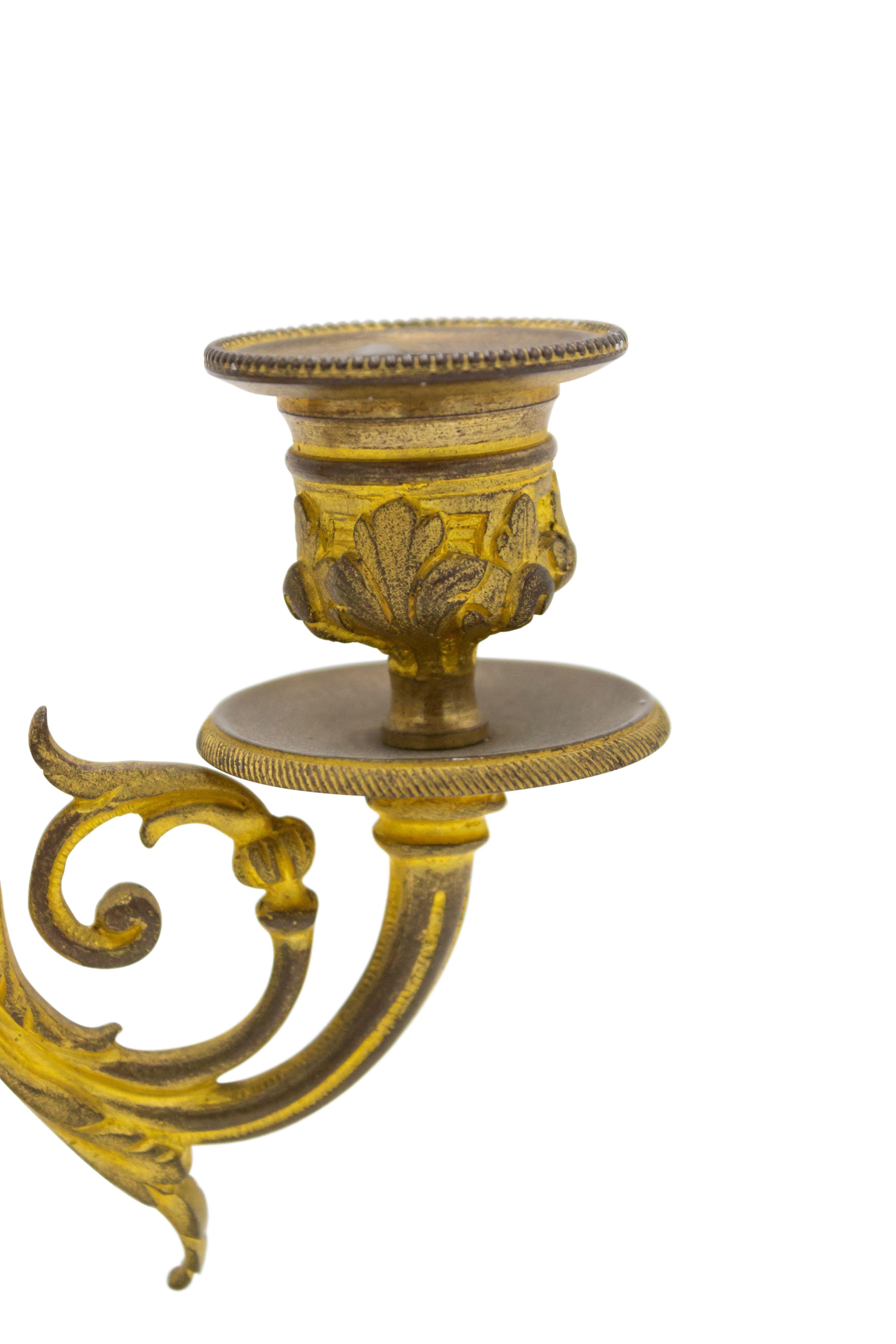 19th Century Pair of French Louis XVI Style Marble and Bronze Candelabras For Sale