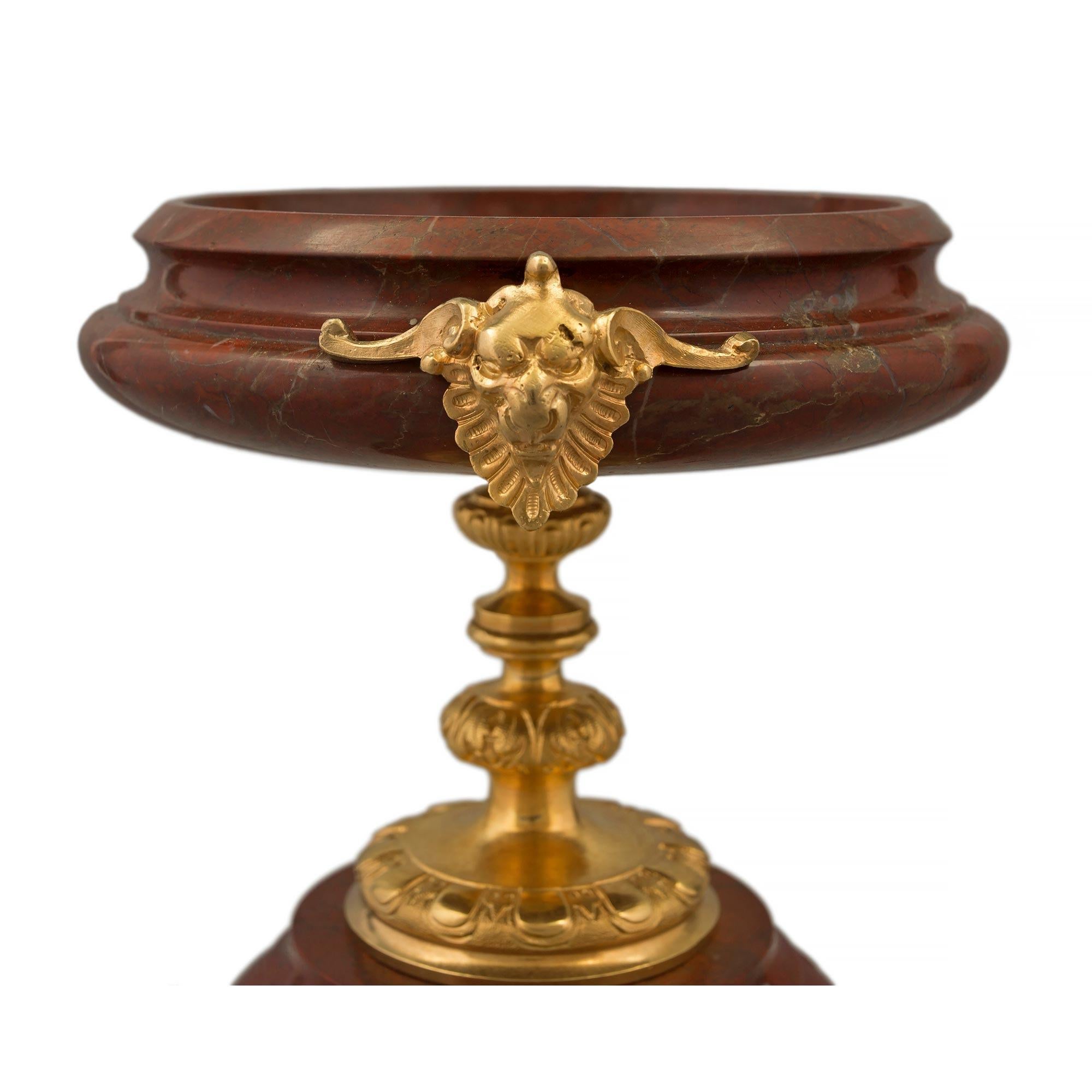 Pair of French Louis XVI Style Mid-19th Century Marble and Ormolu Tazzas For Sale 2