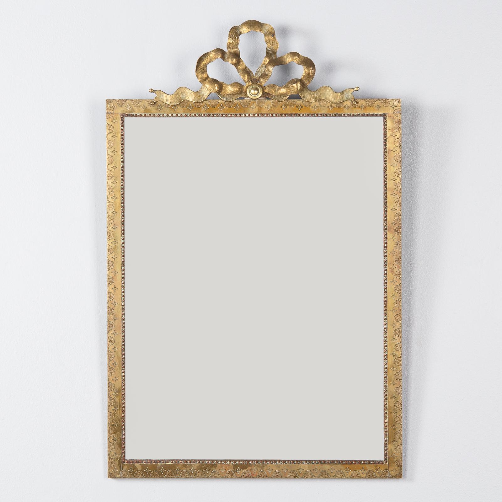 French Louis XVI Style Mirrors with Brass Frames, Early 1900s In Good Condition In Austin, TX