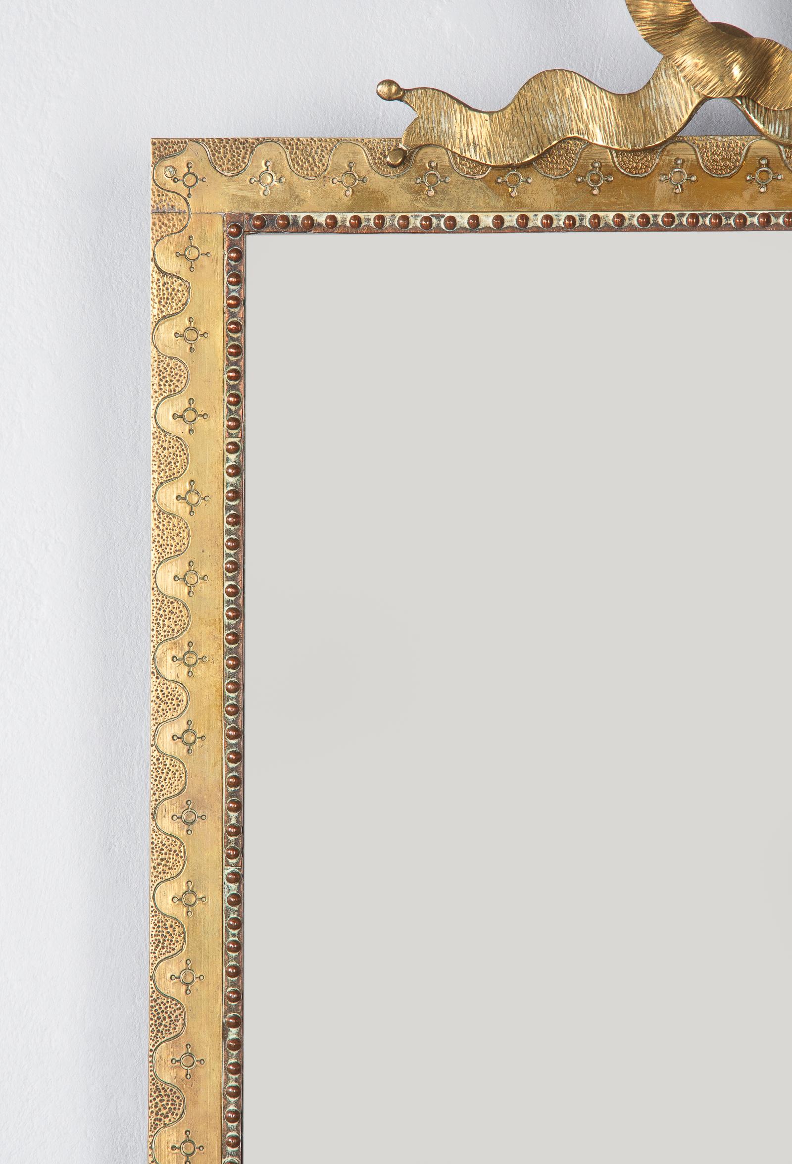 French Louis XVI Style Mirrors with Brass Frames, Early 1900s 1