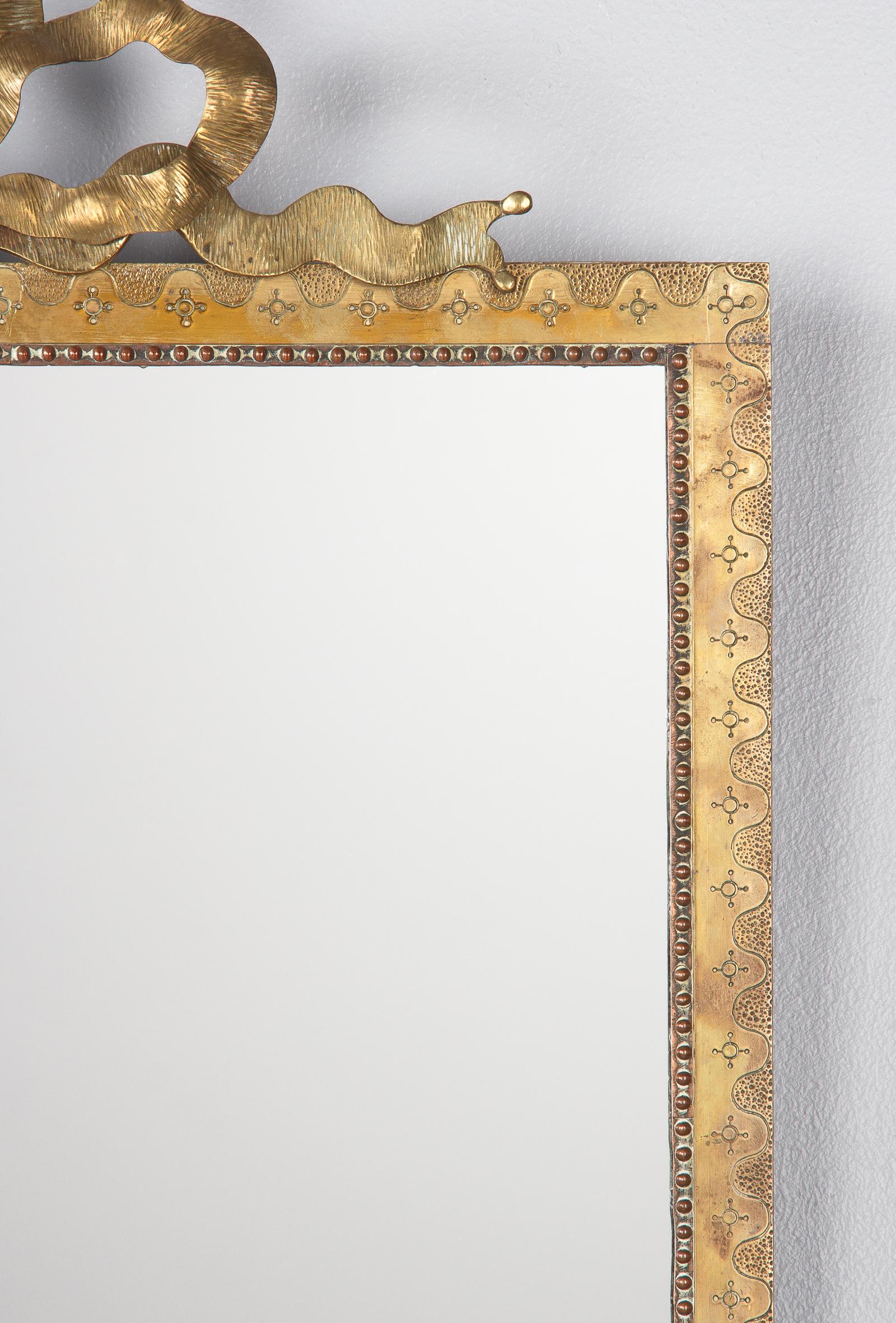 French Louis XVI Style Mirrors with Brass Frames, Early 1900s 2