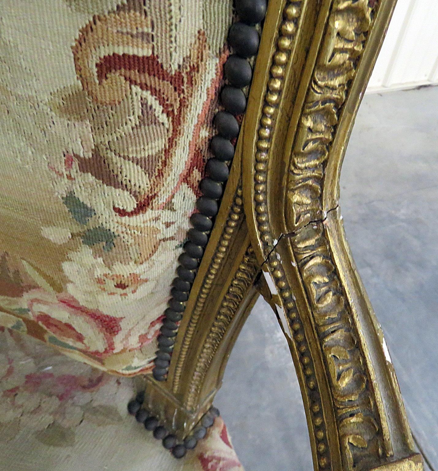 Pair of French Louis XVI Style Needlepoint Fauteuils 4