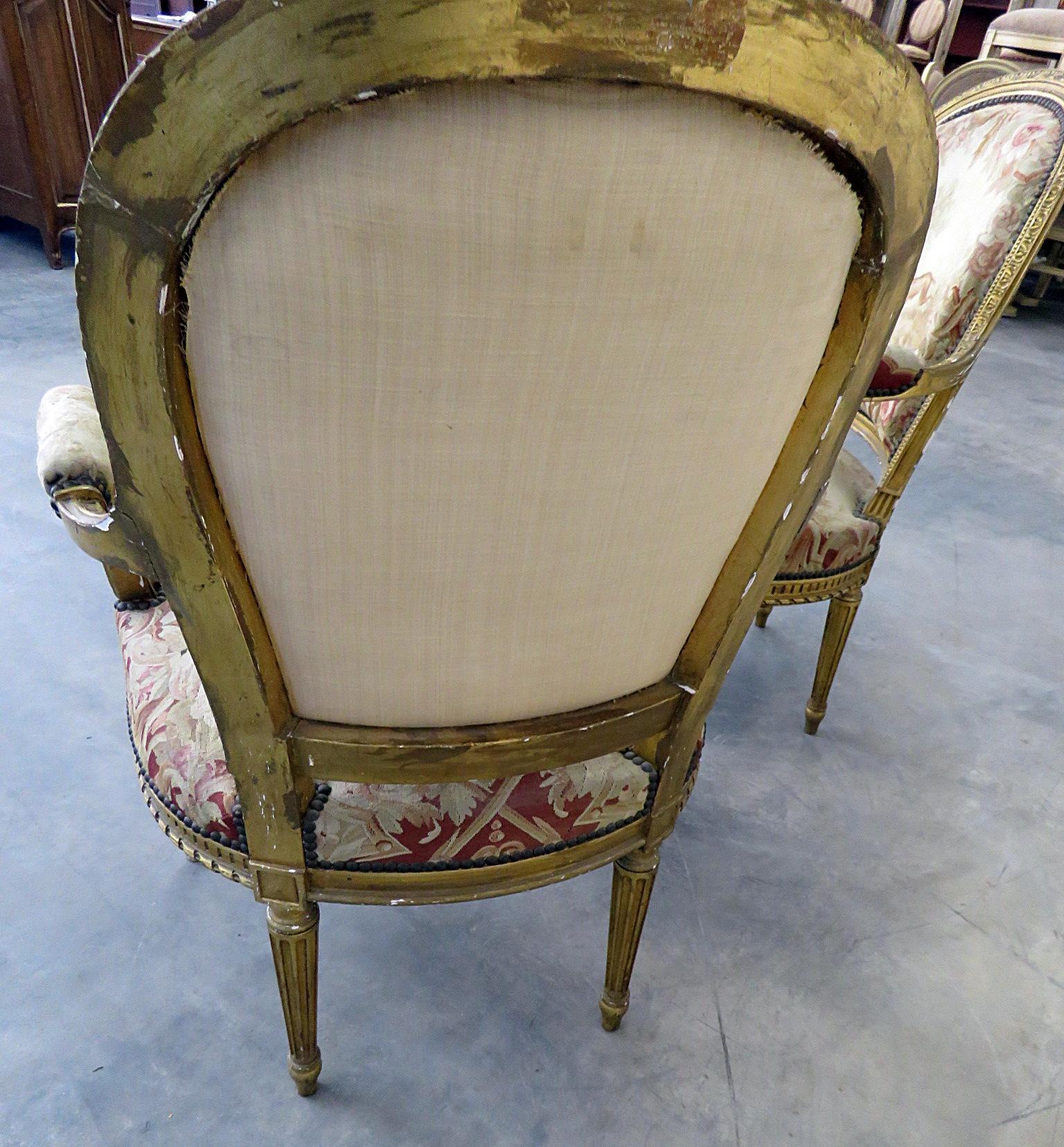 Pair of French Louis XVI Style Needlepoint Fauteuils 1