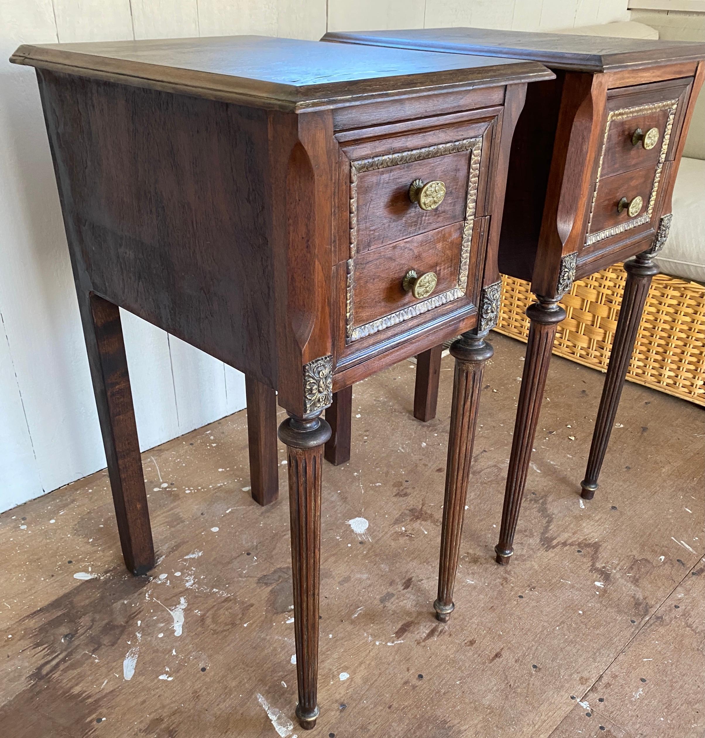 Pair of French Louis XVI Style Nightstands For Sale 7