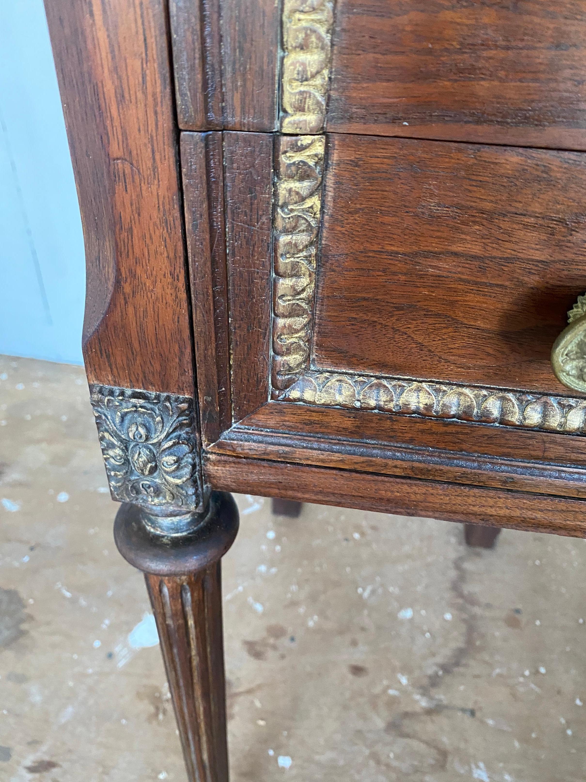Wood Pair of French Louis XVI Style Nightstands For Sale
