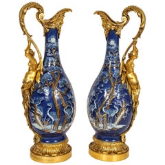 Pair of French Louis XVI Style Ormolu Mounted Chinese Export Porcelain Vases