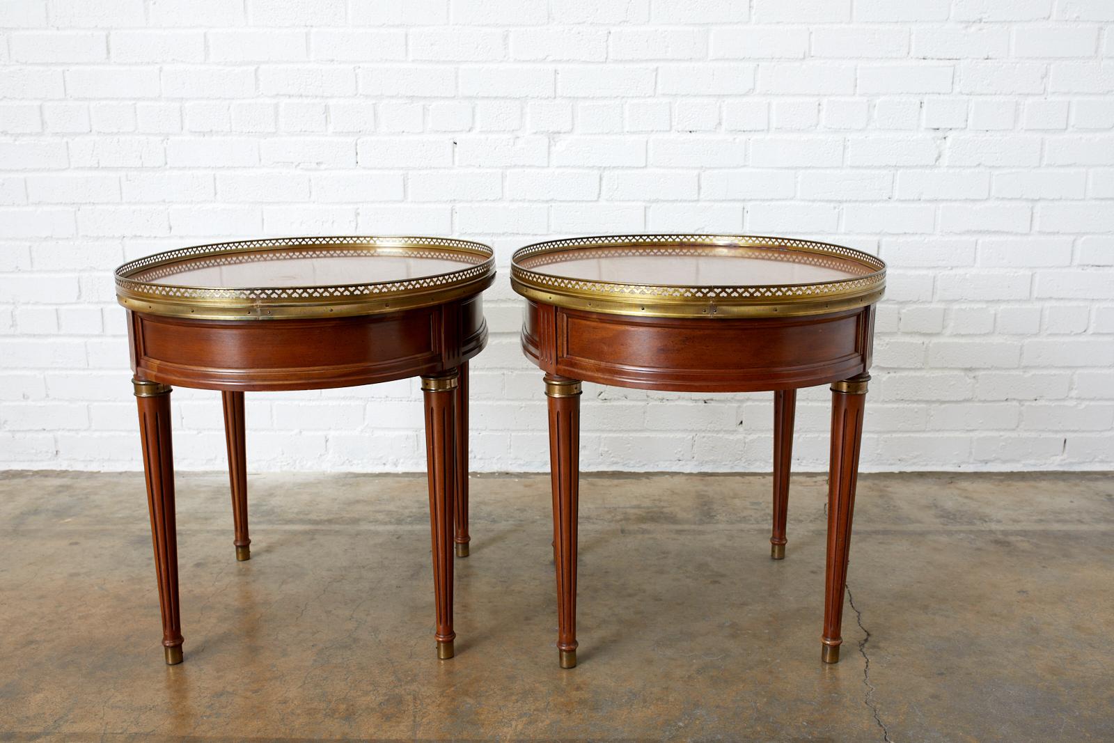Pair of French Louis XVI Style Oval Bouillotte Tables 9