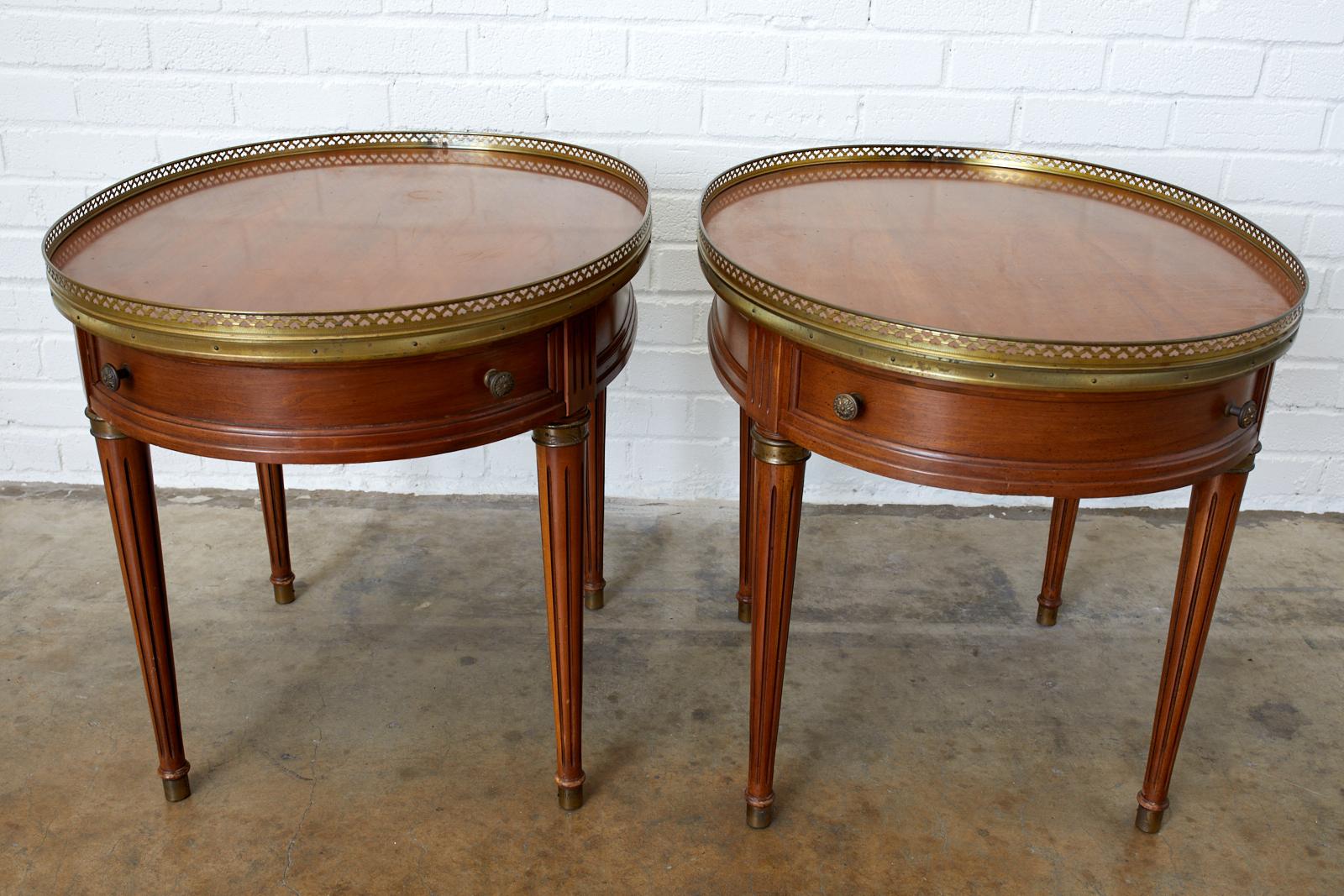 20th Century Pair of French Louis XVI Style Oval Bouillotte Tables