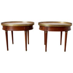 Pair of French Louis XVI Style Oval Bouillotte Tables