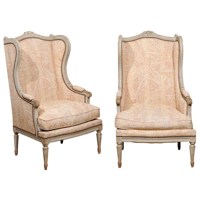Carved Wingback Chairs 67 For At, Antique Wooden Wingback Chair