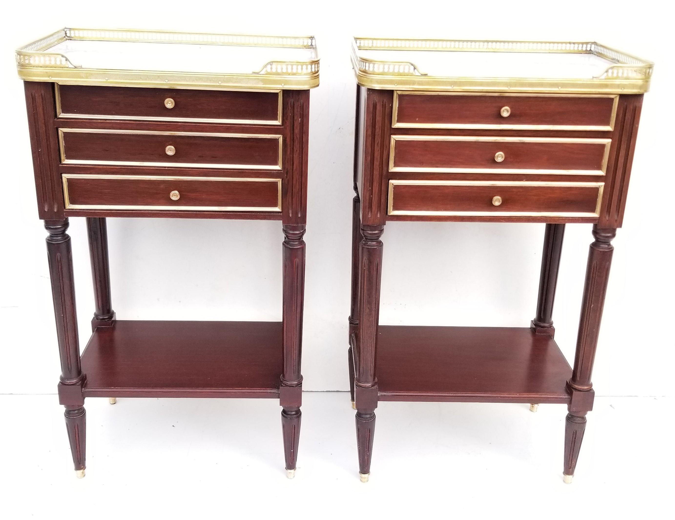 Pair of French Louis XVI Style Side Tables In Good Condition In Miami, FL