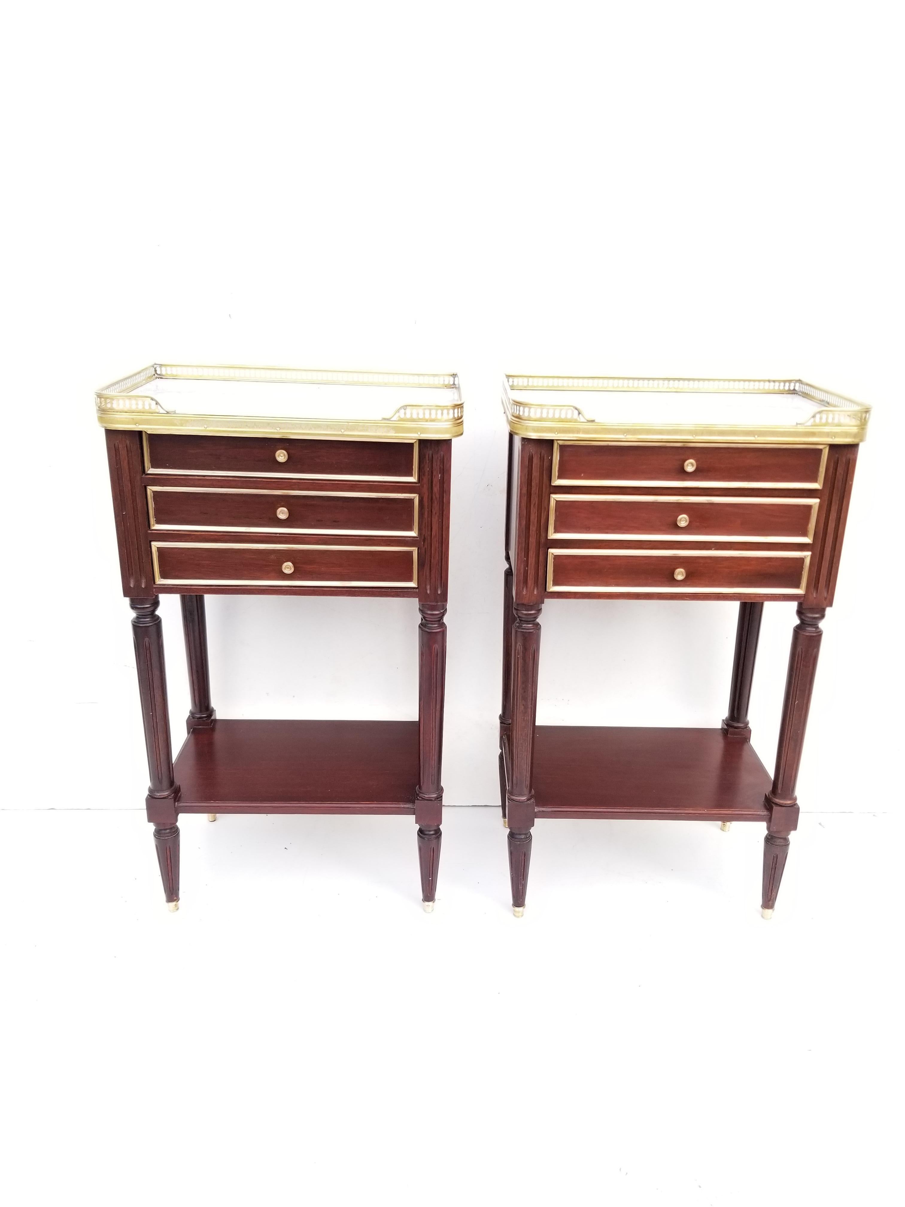 Pair of French Louis XVI Style Side Tables 1