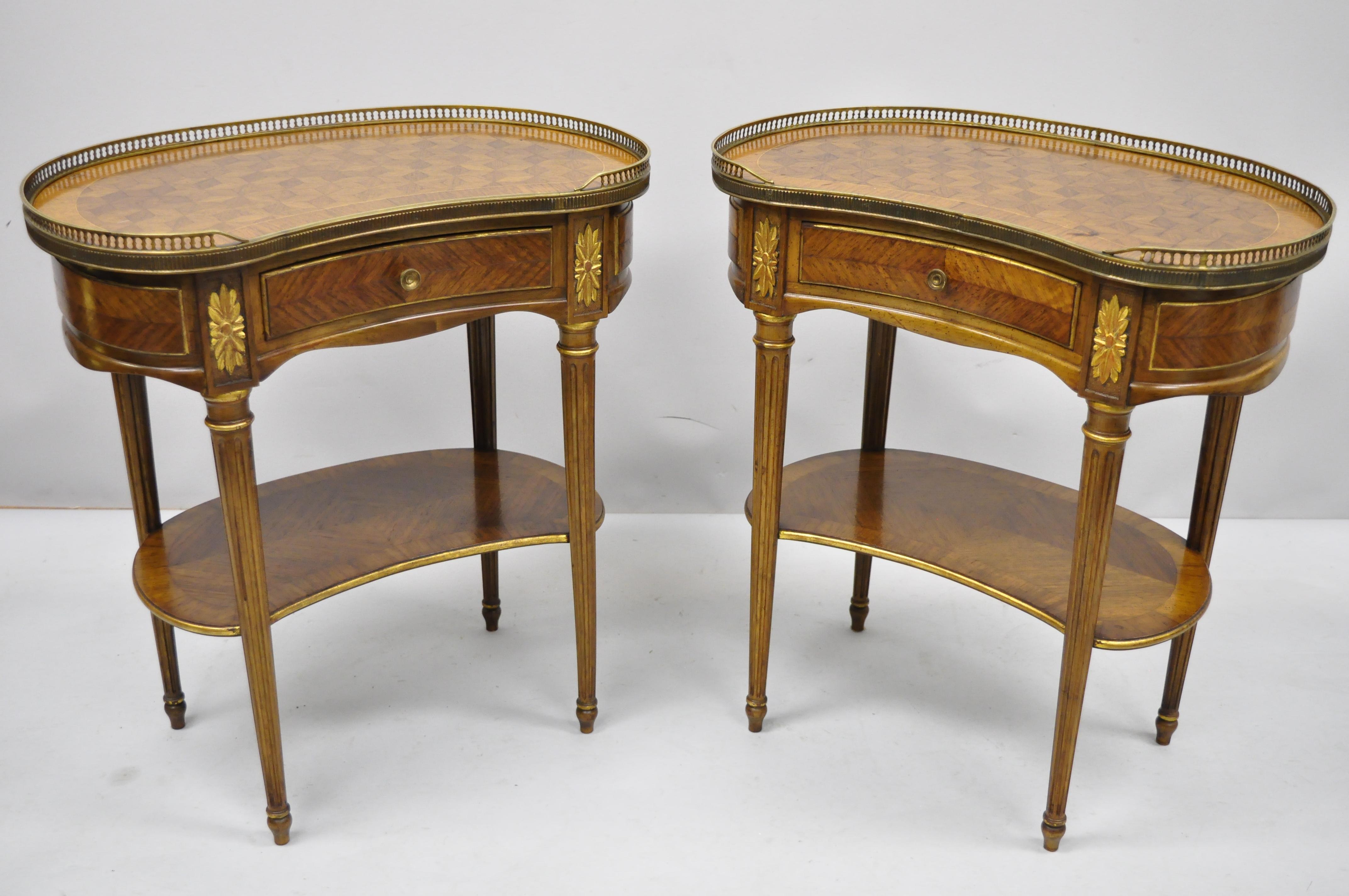 Pair of French Louis XVI Style Simon Loscertales Bona Kidney Shaped Nightstands 7