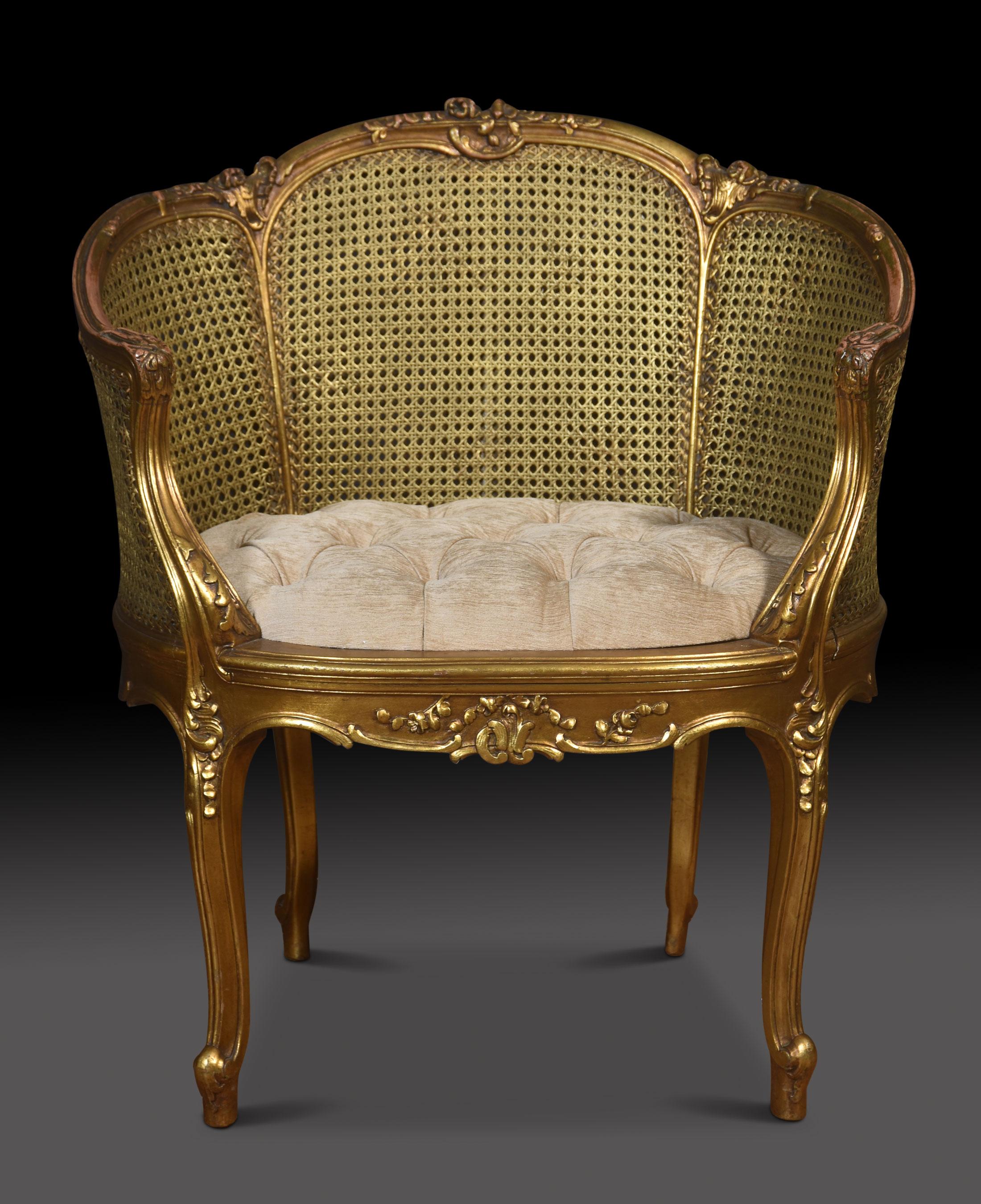 20th Century Pair of French Louis XVI style tub armchairs For Sale