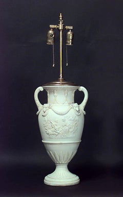 Pair of French Louis XVI Style Porcelain Urn Tables Lamps
