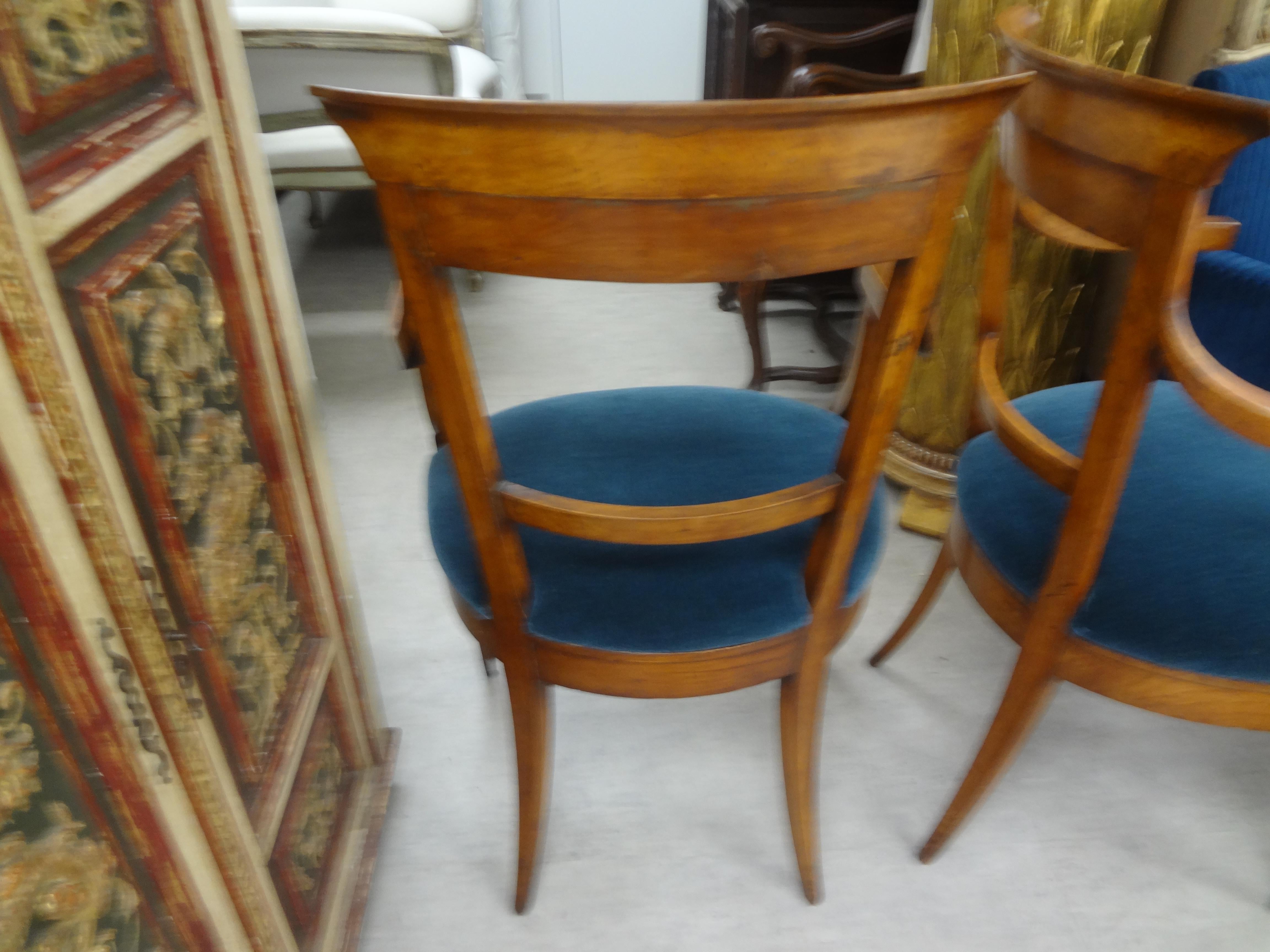 Pair of French Louis XVI Style Walnut Armchairs or Side Chairs For Sale 3