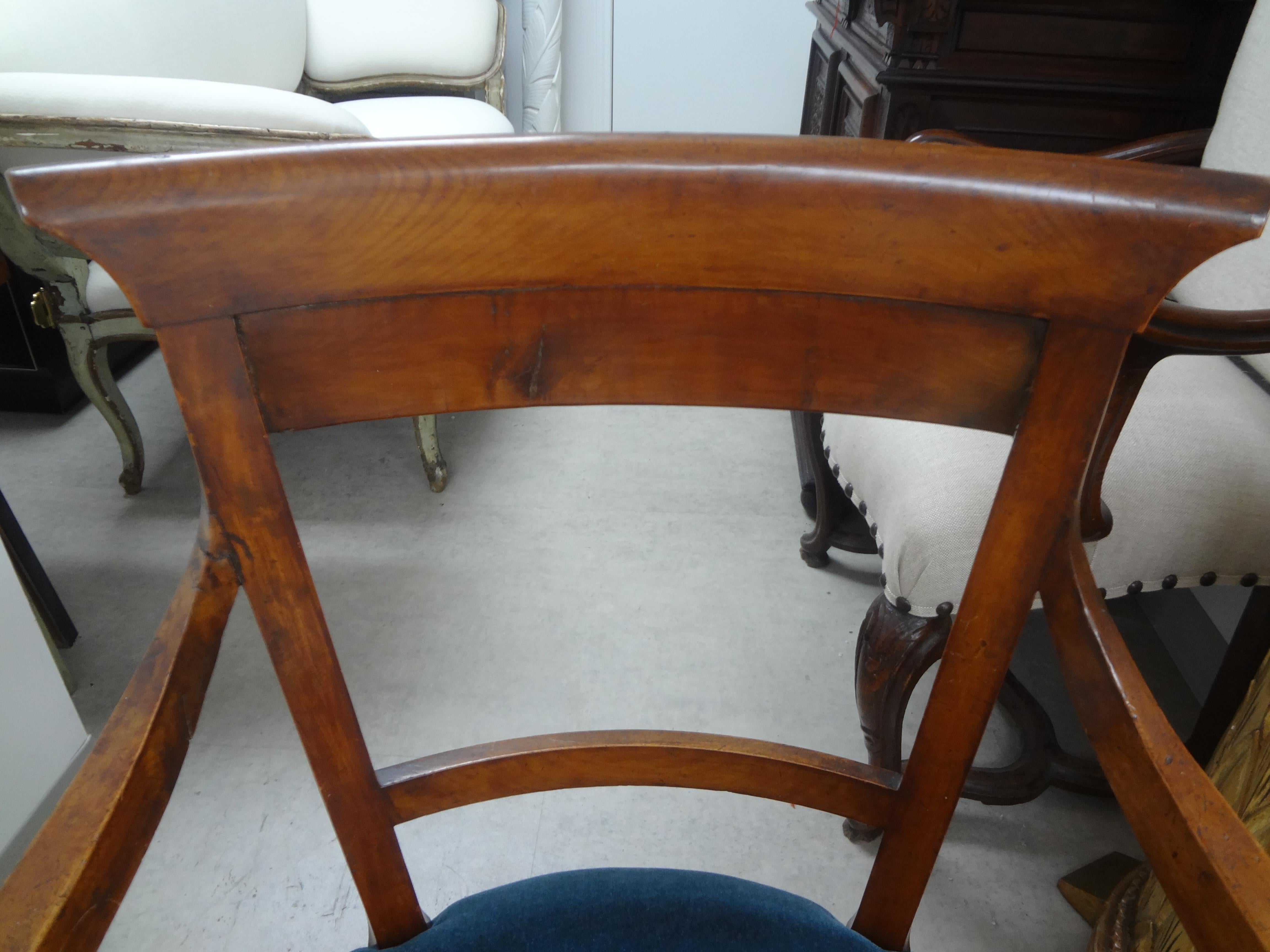 Pair of French Louis XVI Style Walnut Armchairs or Side Chairs For Sale 4
