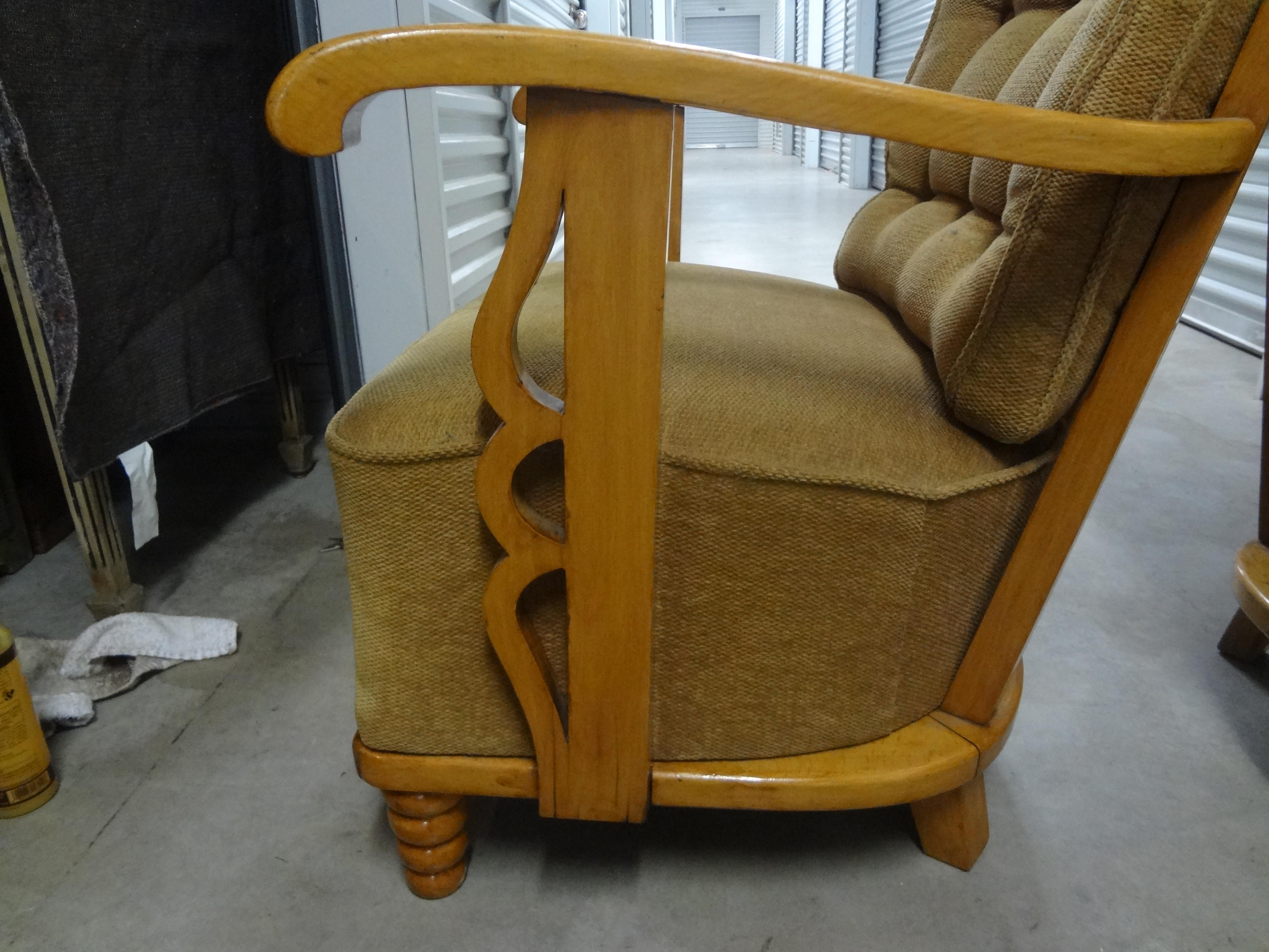 Pair of André Arbus Style French Lounge Chairs In Good Condition In Houston, TX