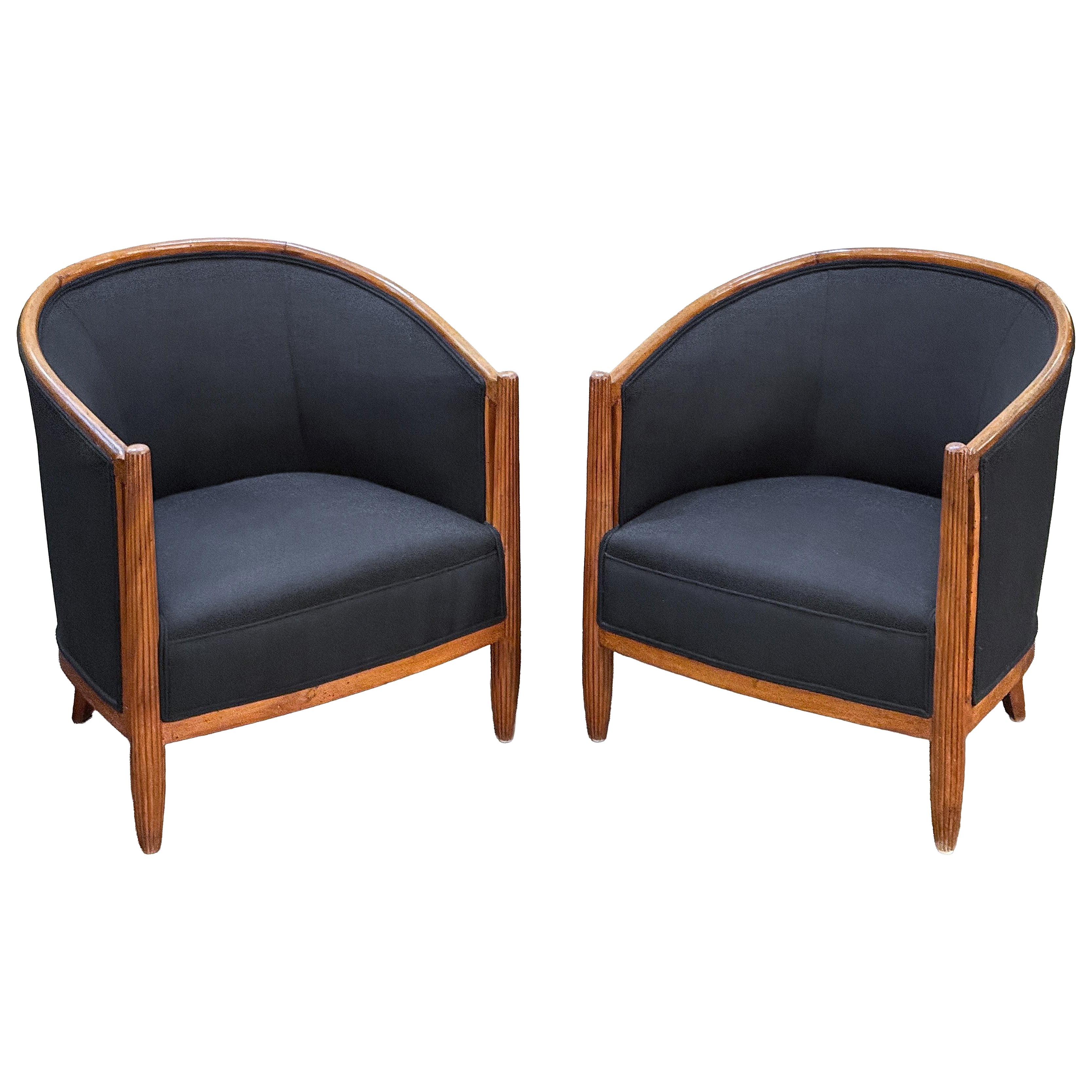 Pair of French Lounge Chairs in the Art Deco Style (Individually Priced)