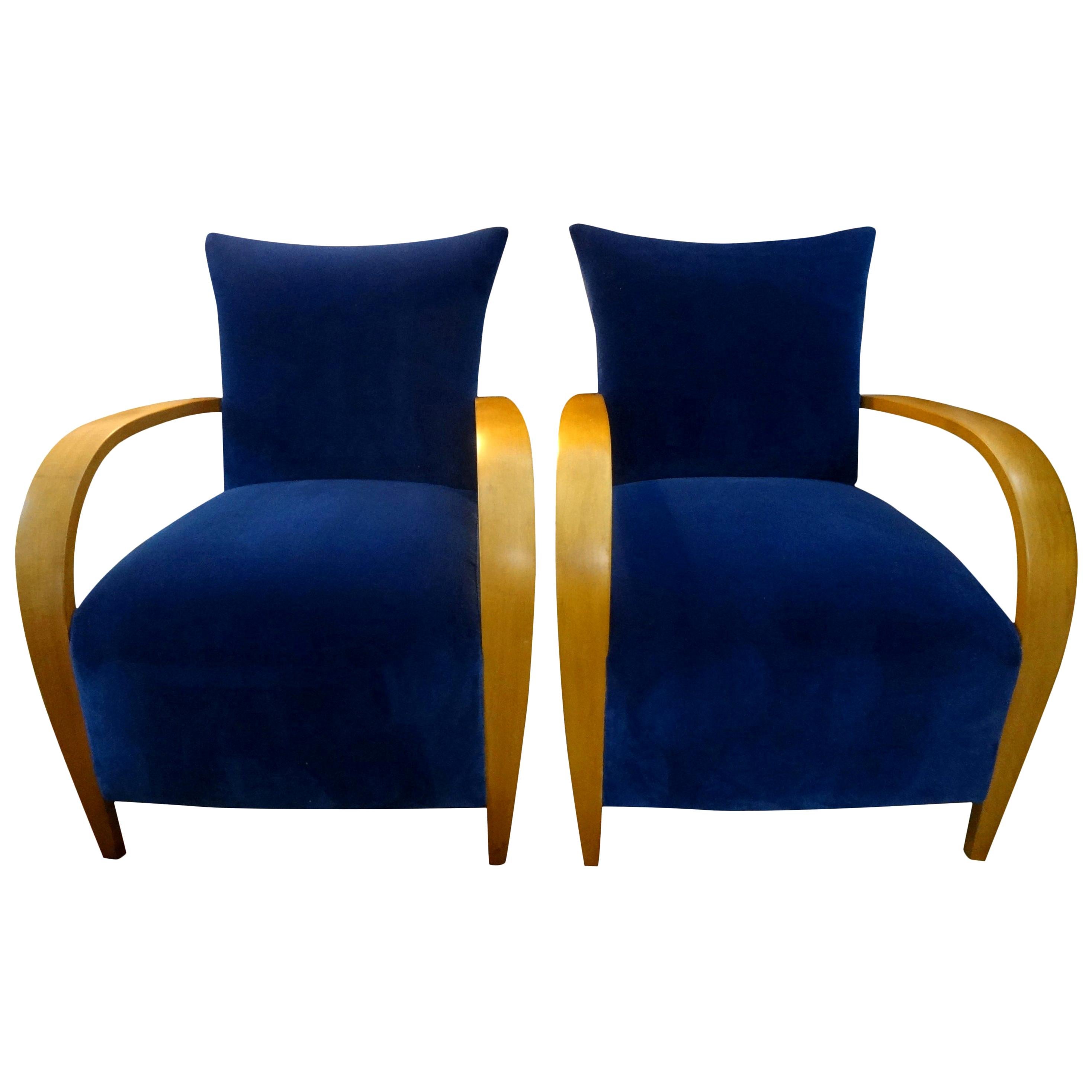 Pair of French Lounge Chairs in the Manner of André Arbus